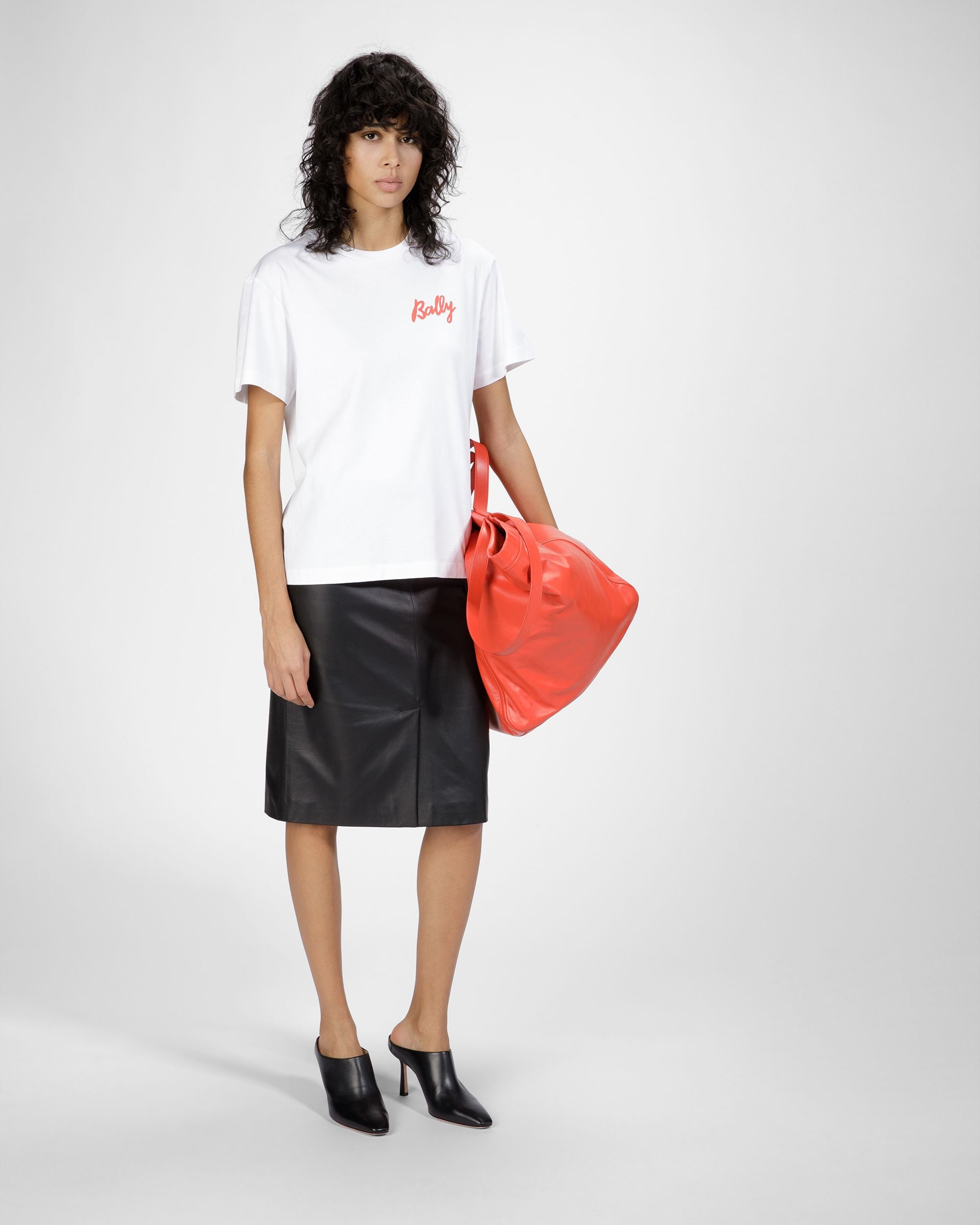 T-Shirt In Cotone Bianco - Donna - Bally - 02