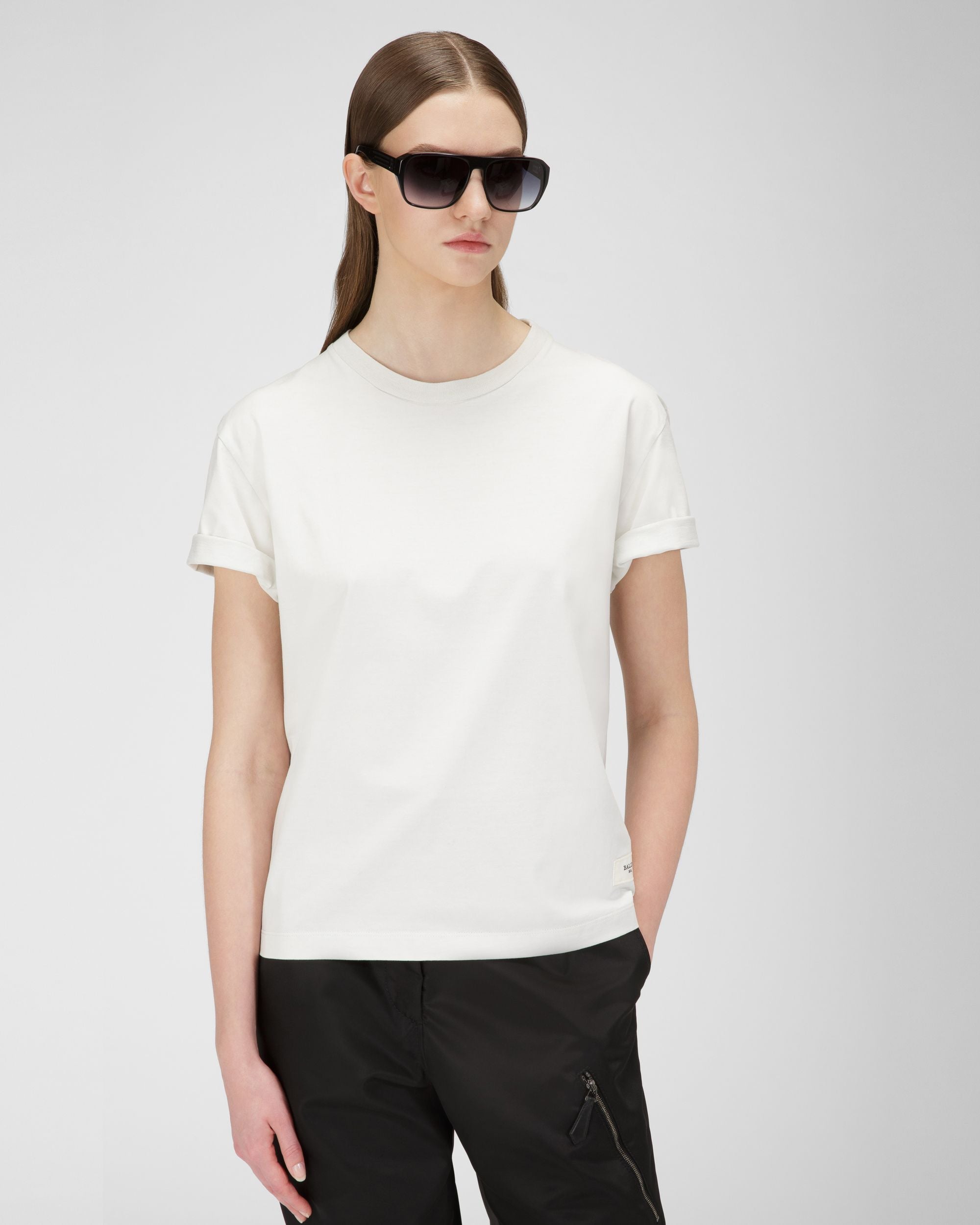 T-Shirt In Cotone Con Logo - Donna - Bally - 01