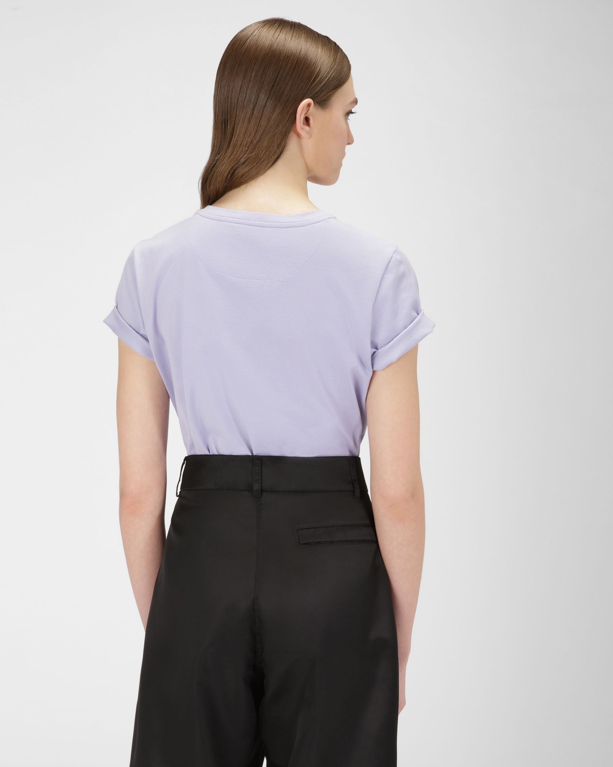 T-Shirt Con Logo In Cotone Lilla - Donna - Bally - 03