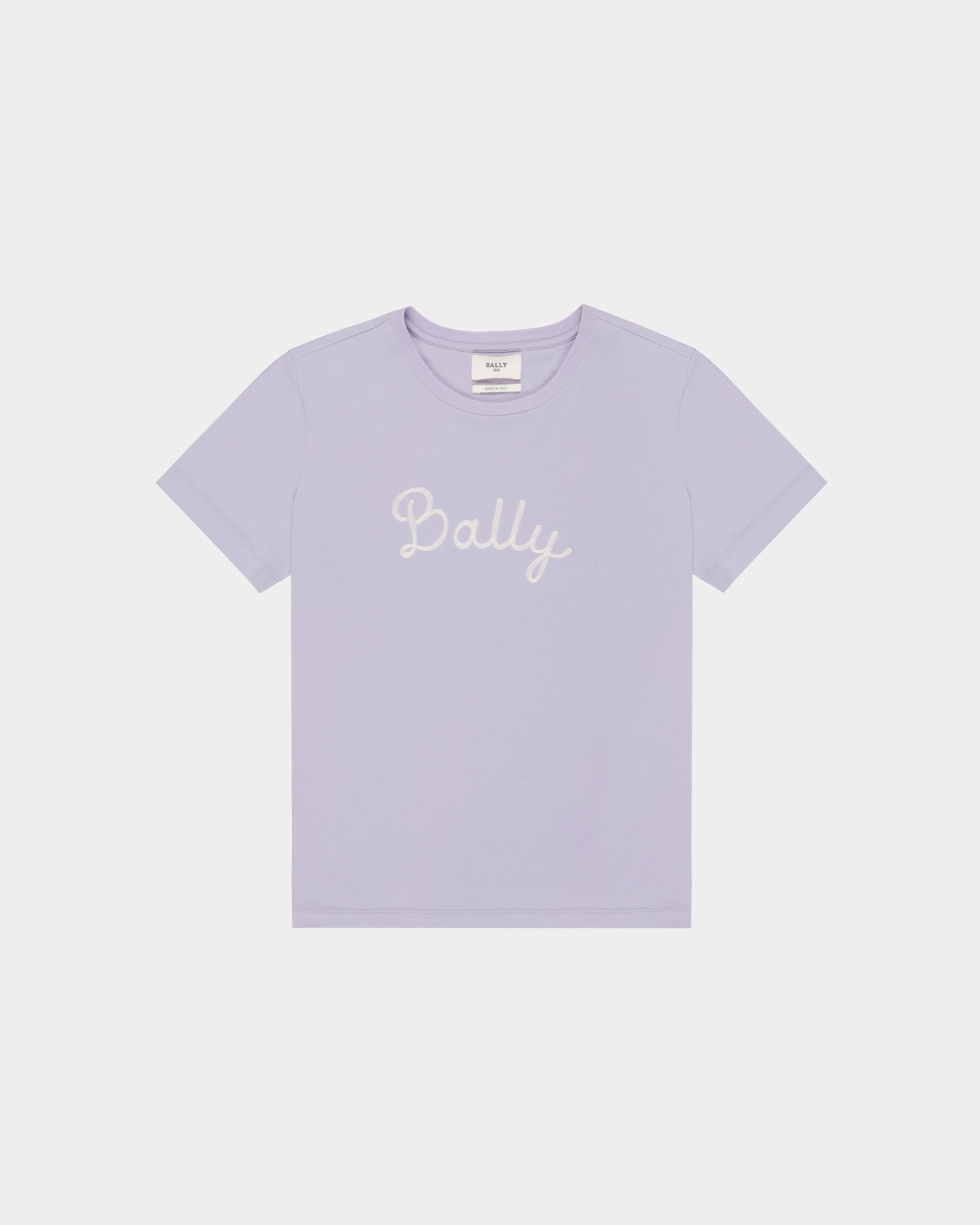 T-Shirt Con Logo In Cotone Lilla - Donna - Bally - 04