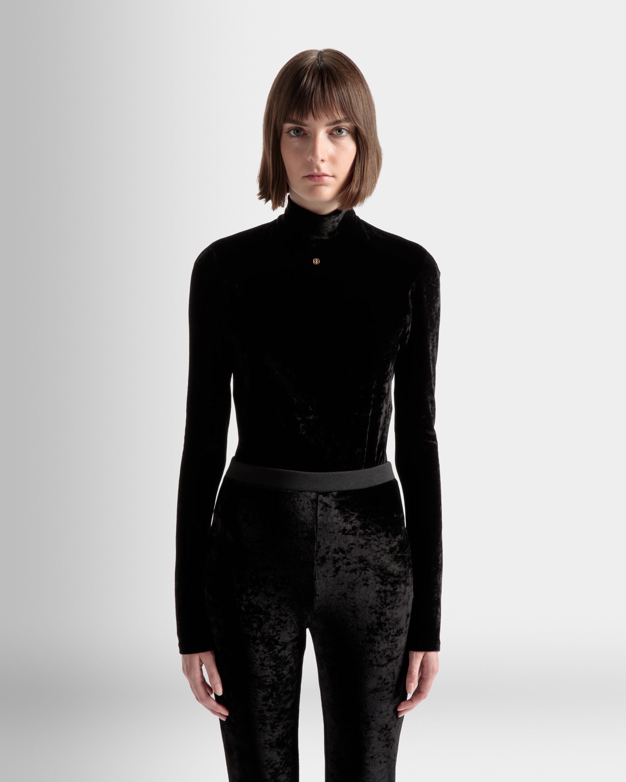 Pantalone A Trombetta In Velluto Nero - Donna - Bally - 03