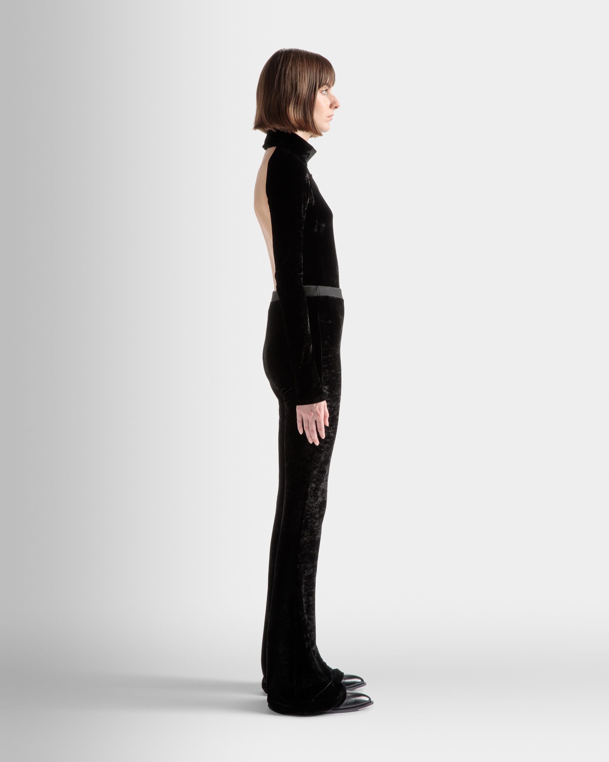Pantalone A Trombetta In Velluto Nero - Donna - Bally - 05