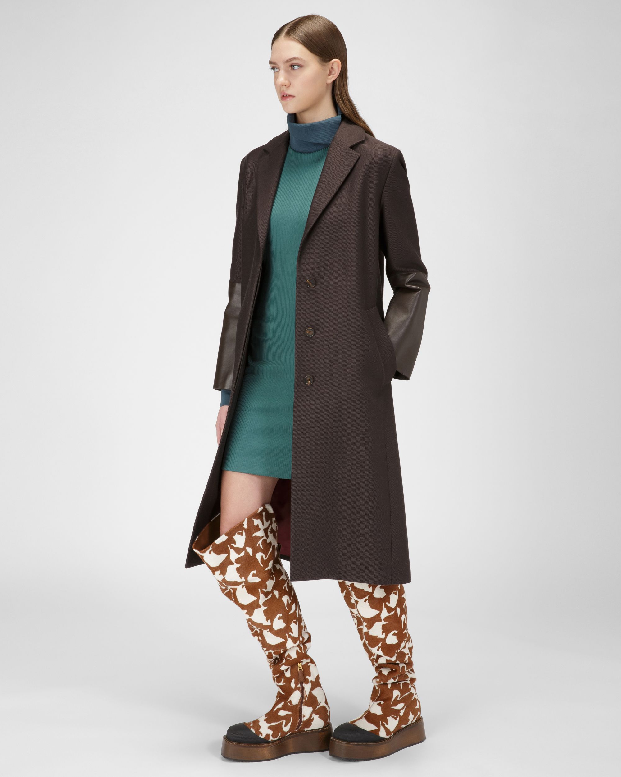 Abito Dolcevita In Misto Poliestere Verde - Donna - Bally - 05