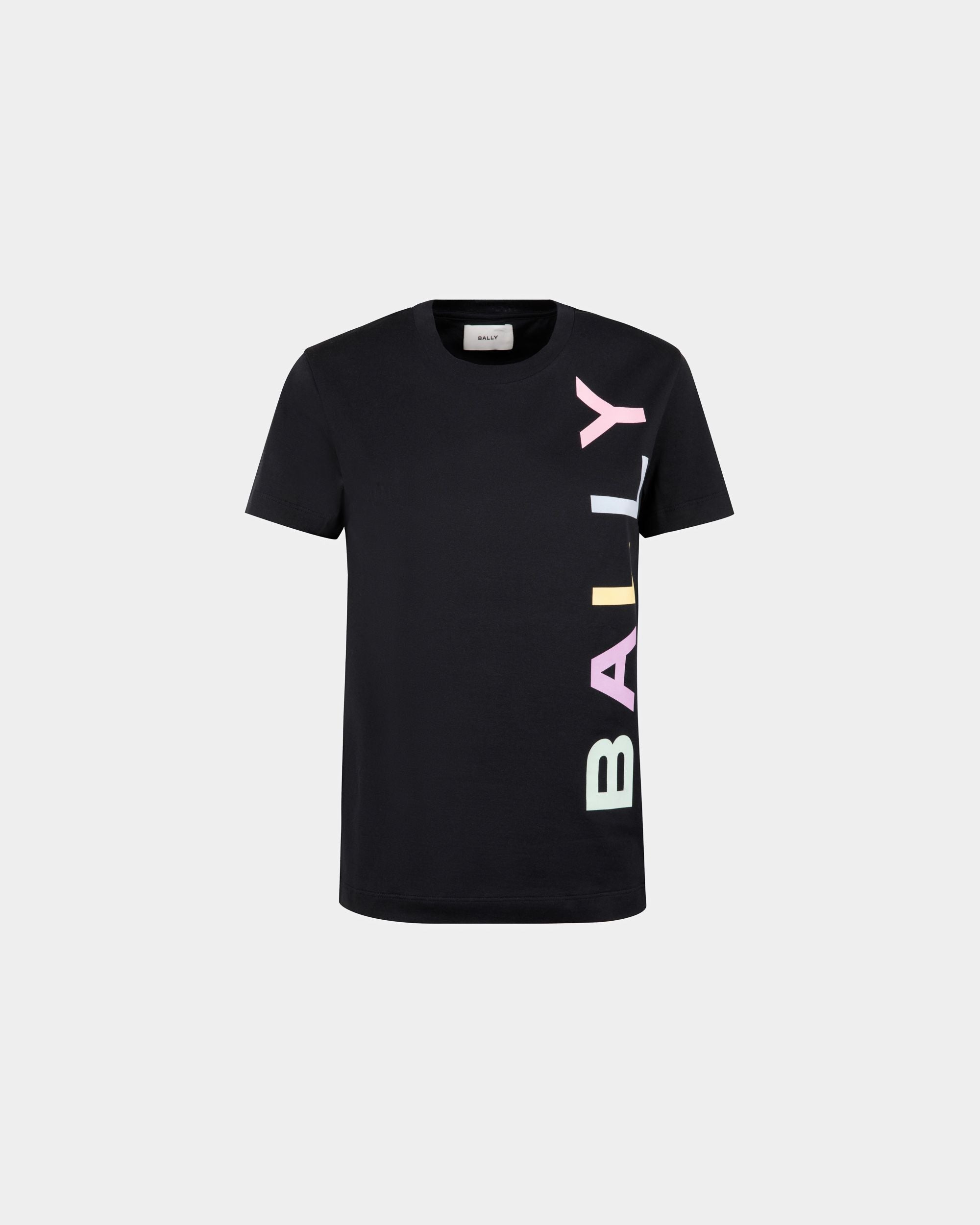 T-Shirt In Cotone Blu Scuro - Donna - Bally - 01