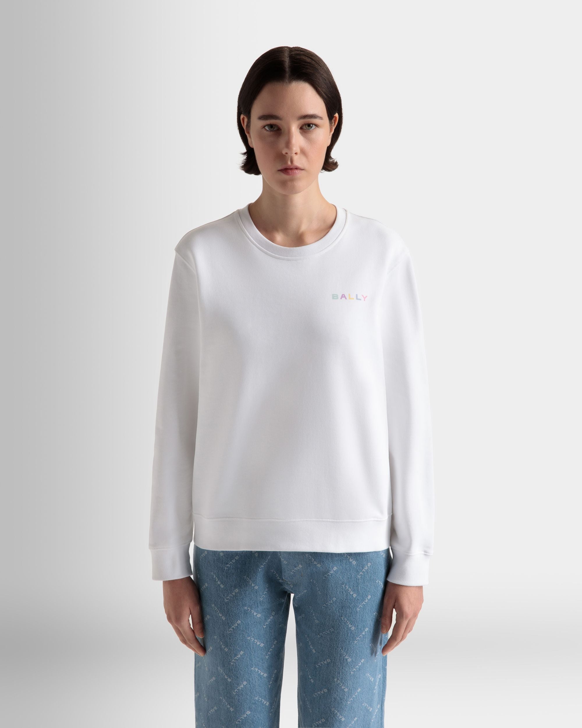 Maglione Girocollo In Cotone Bianco - Donna - Bally - 03