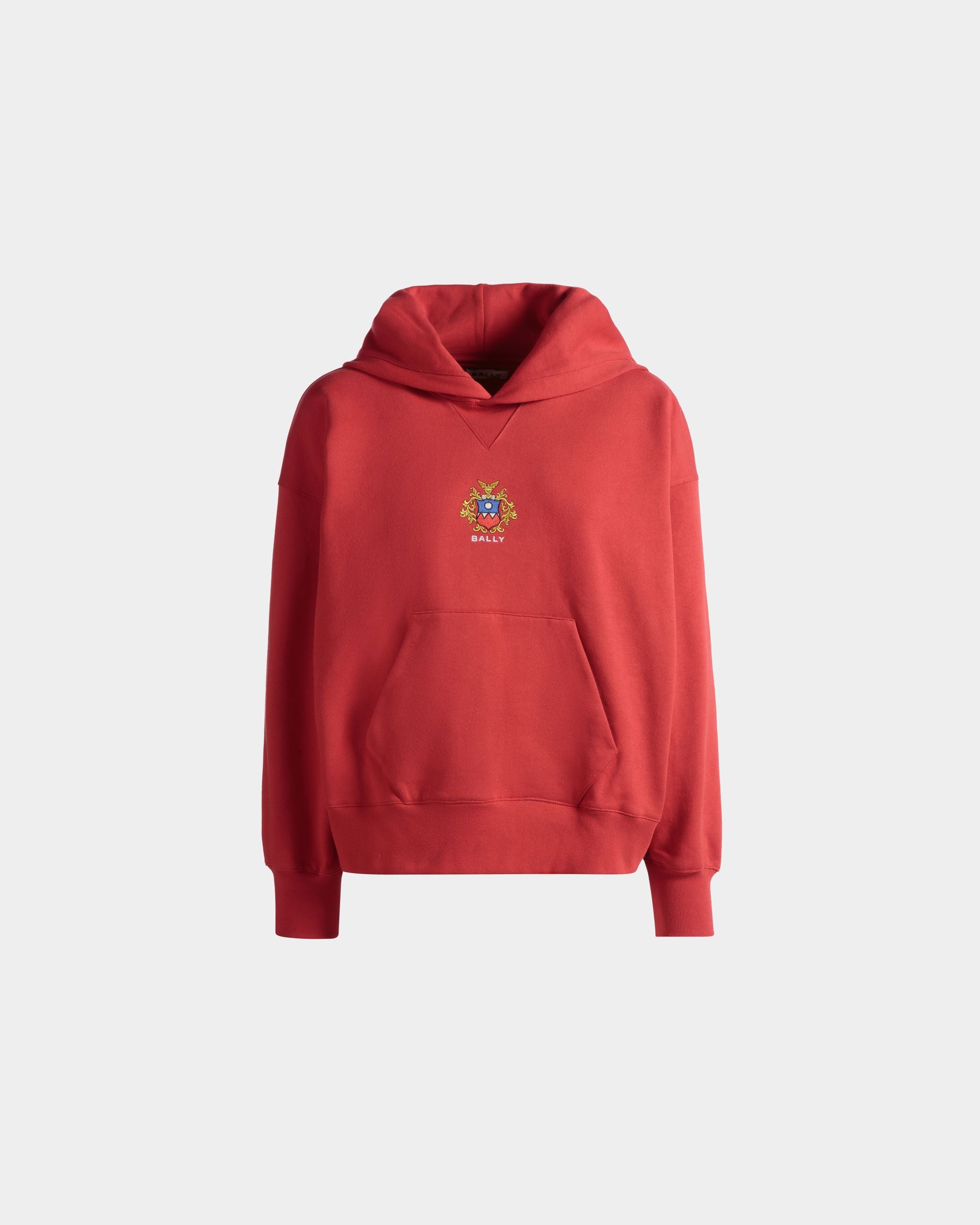 Maglia Con Cappuccio In Cotone Candy Red Con Logo Bally Crest - Donna - Bally - 01