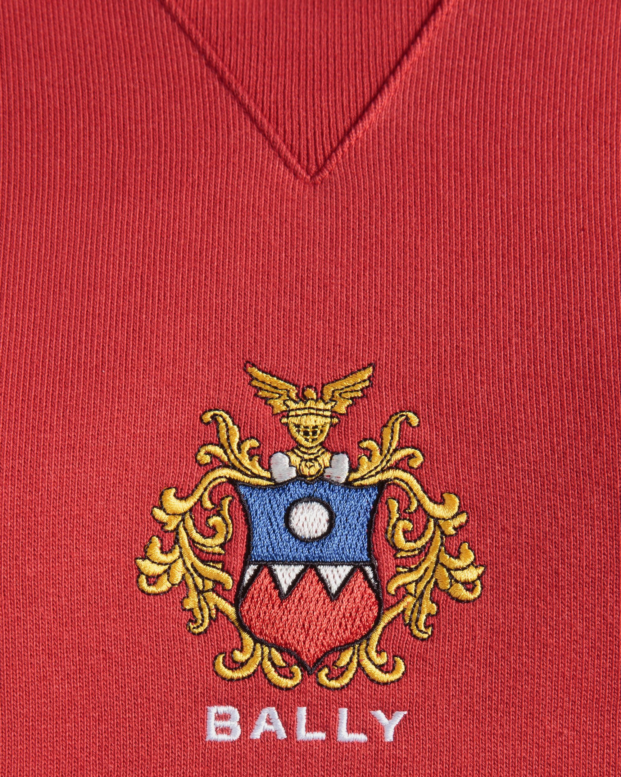 Maglia Con Cappuccio In Cotone Candy Red Con Logo Bally Crest - Donna - Bally - 05