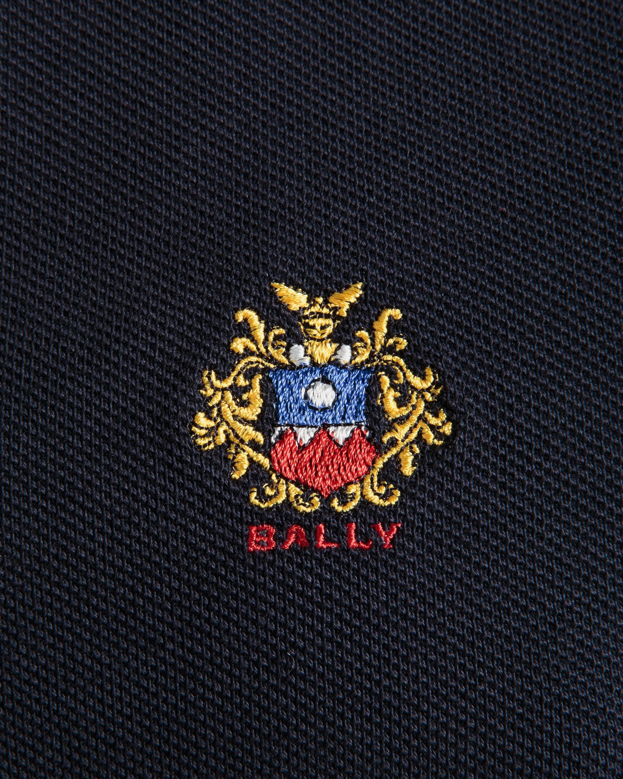 Polo A Maniche Lunghe In Cotone Navy Blue Con Logo Bally Crest - Donna - Bally - 02
