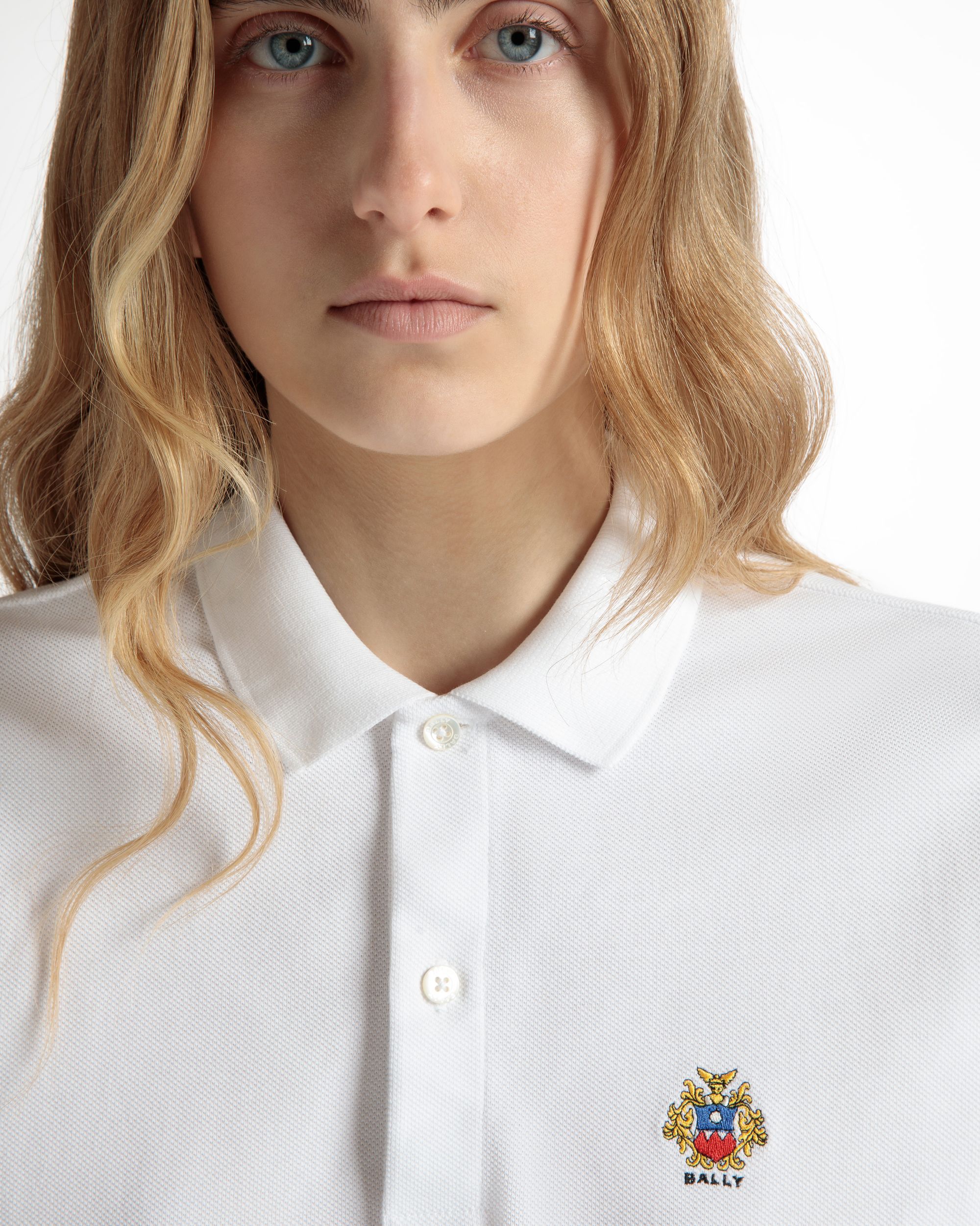Polo A Maniche Corte In Cotone Bianco - Donna - Bally - 04