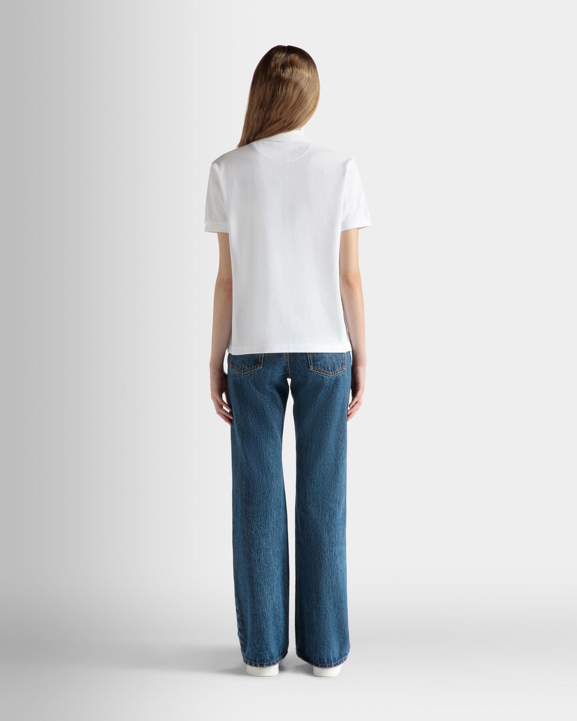 Polo A Maniche Corte In Cotone Bianco - Donna - Bally - 06