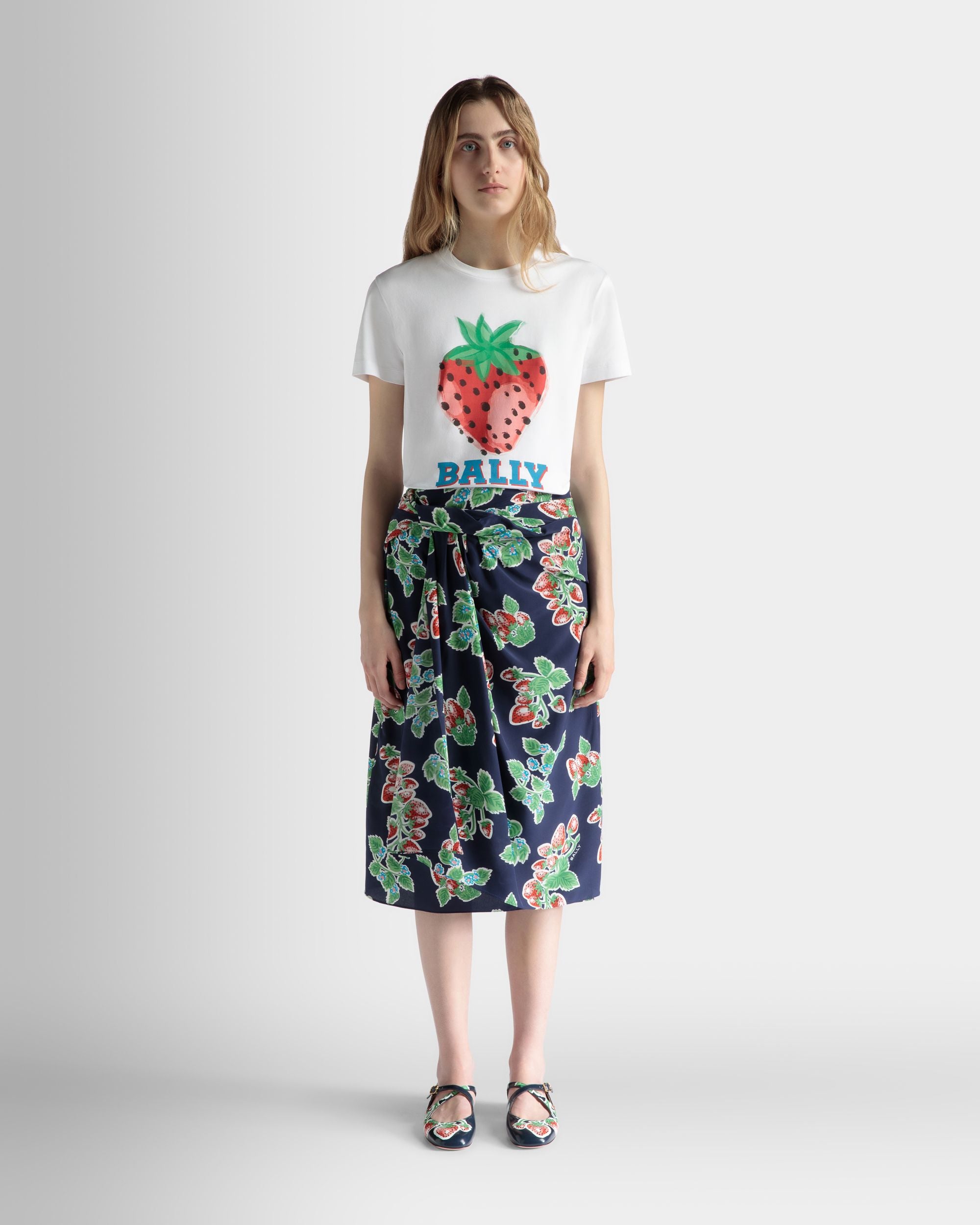 T-Shirt In Cotone Con Stampa Strawberry - Donna - Bally - 02