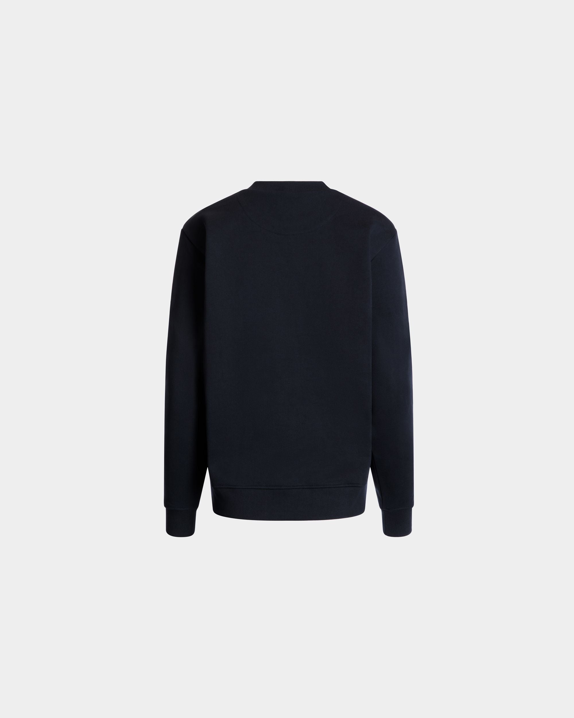 Felpa Girocollo In Cotone Navy Blue Con Logo Bally Crest - Donna - Bally - 07