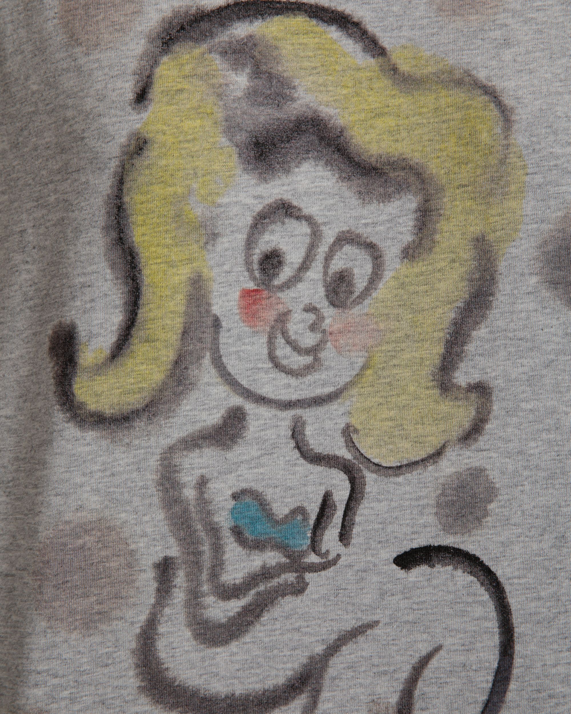 T-Shirt In Cotone Grigio Mélange Con Stampa Mermaid - Donna - Bally - 04