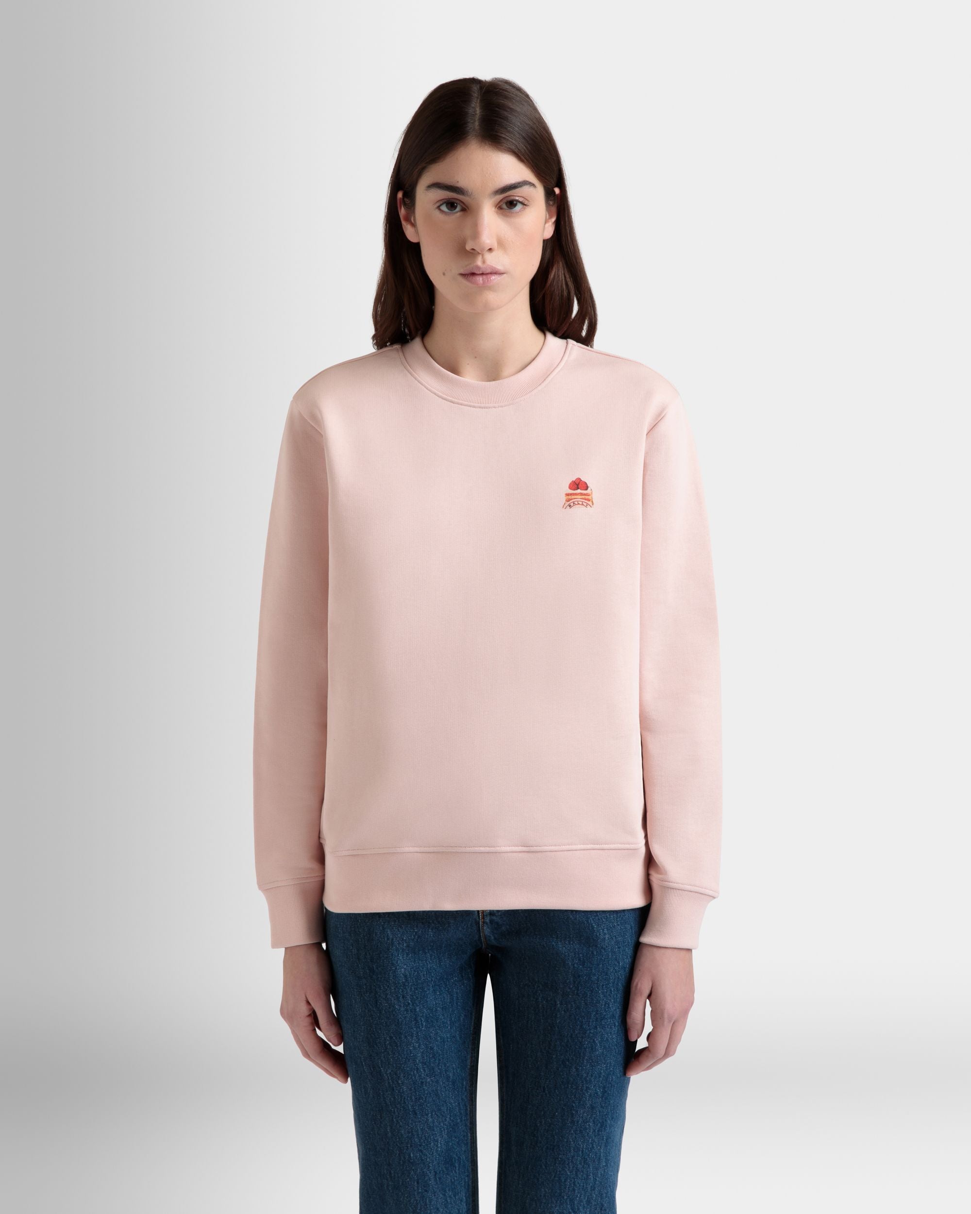 Felpa Girocollo In Cotone Dusty Petal Con Stampa Bally Cake - Donna - Bally - 08