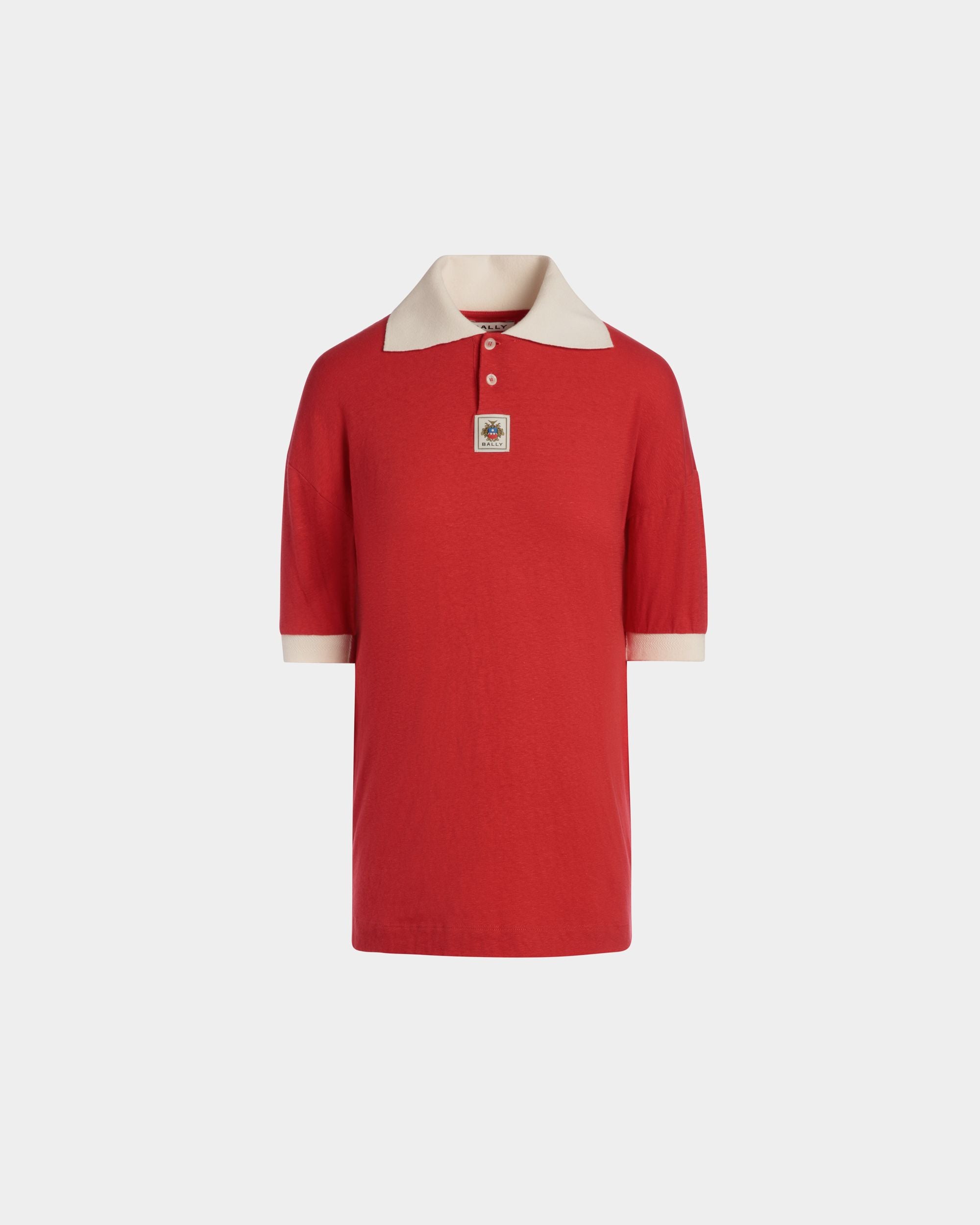 Polo In Cotone Rosso Con Logo Bally Crest - Donna - Bally - 01
