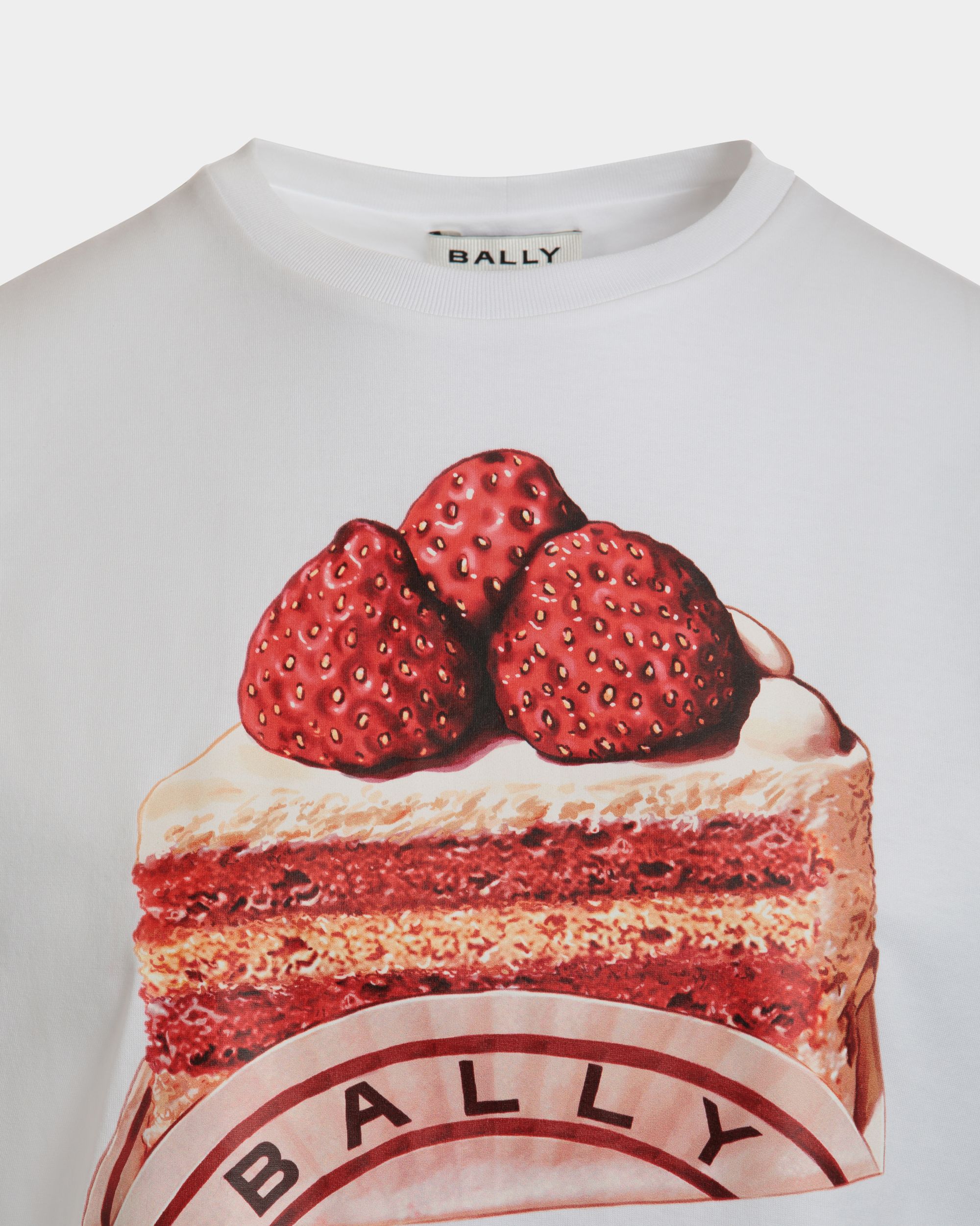 T-Shirt In Cotone Bianco Con Stampa Bally Cake - Donna - Bally - 04
