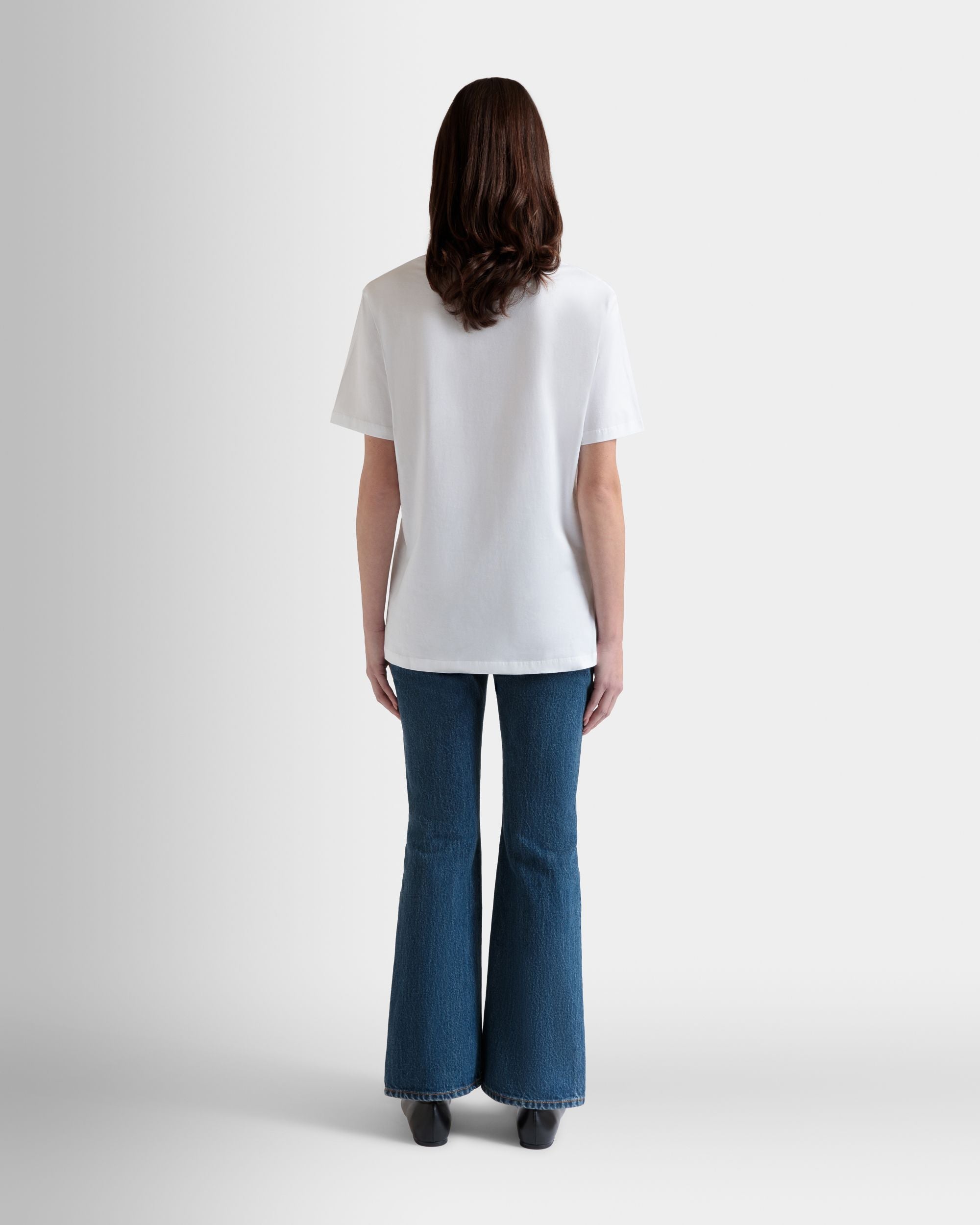 T-Shirt In Cotone Bianco Con Stampa Bally Cake - Donna - Bally - 06