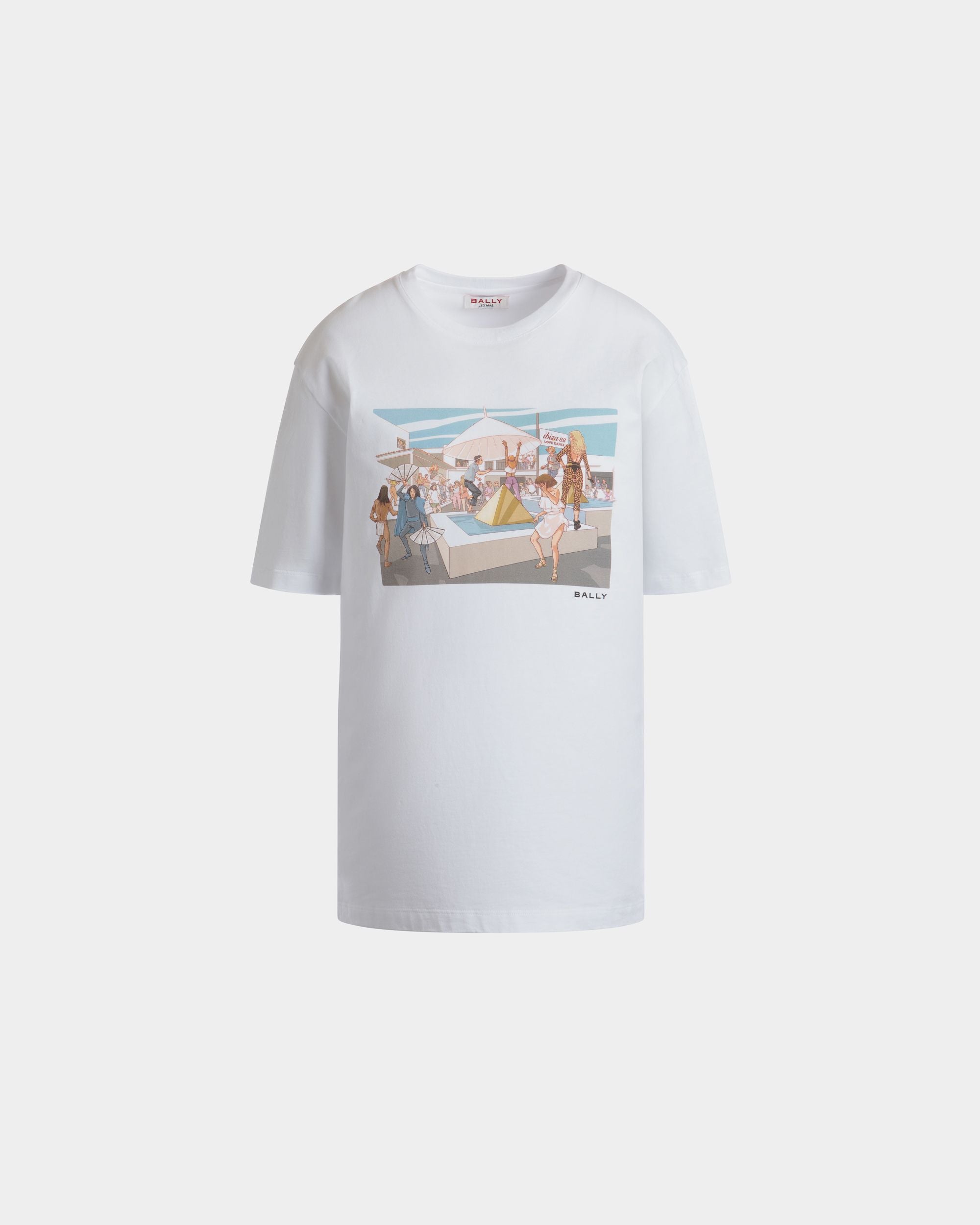 T-Shirt DJ Leo Mas X Bally In Cotone Bianco Con Stampa Dancing Amnesia - Donna - Bally - 01