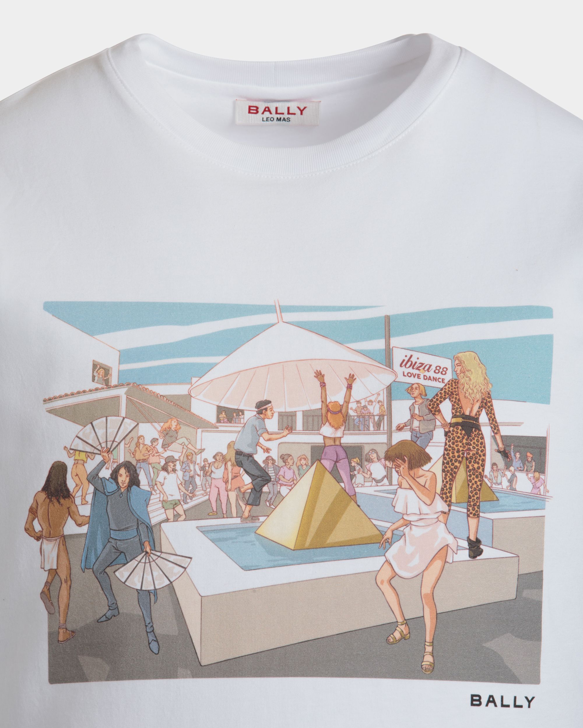 T-Shirt DJ Leo Mas X Bally In Cotone Bianco Con Stampa Dancing Amnesia - Donna - Bally - 04