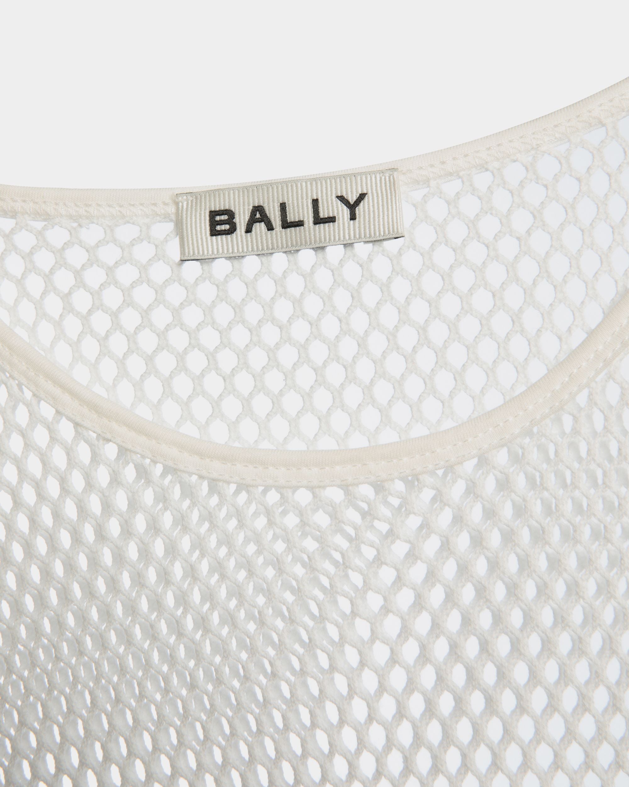 T-Shirt In Mesh Di Cotone Bianco - Donna - Bally - 04