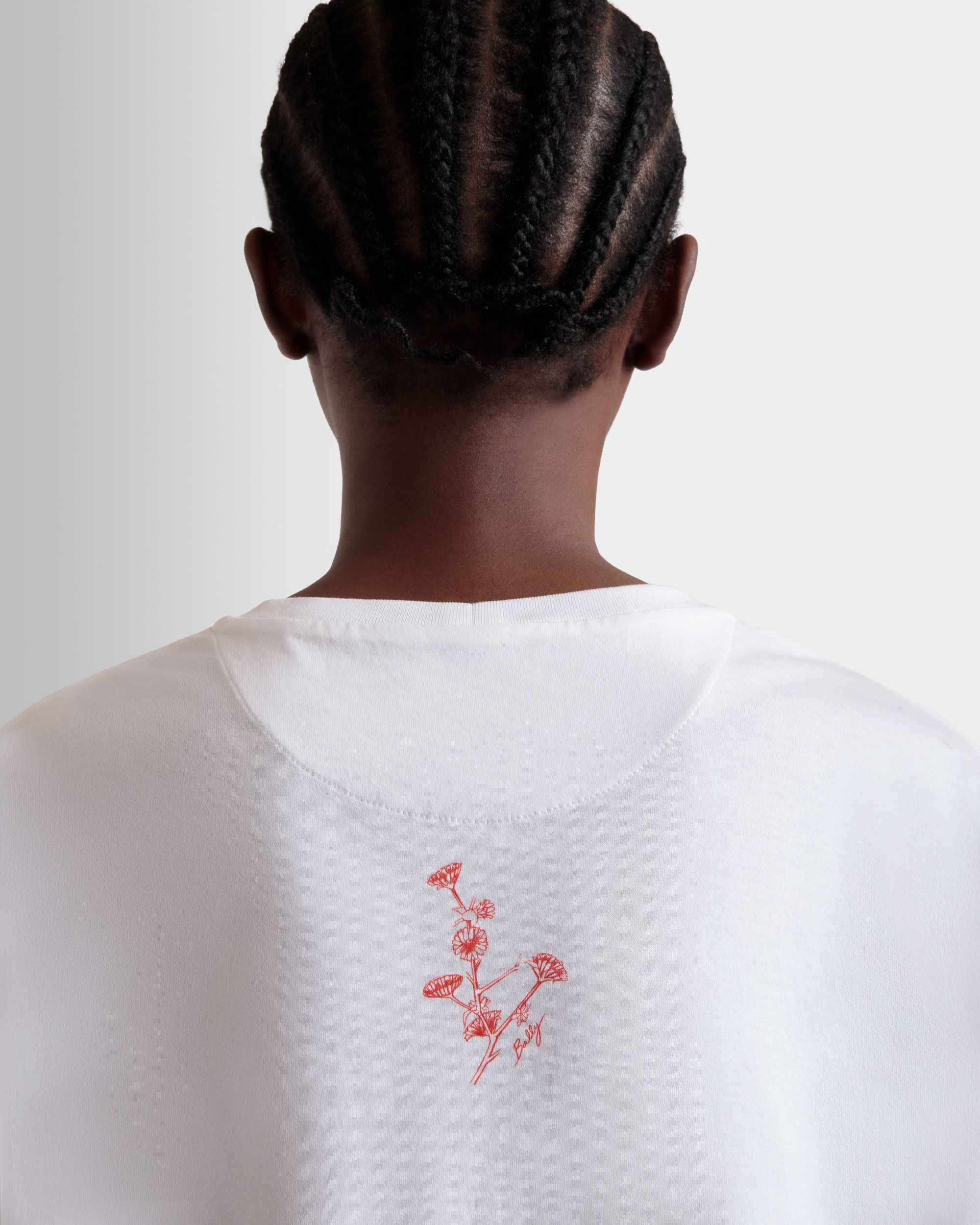 T-Shirt In Cotone Bianco Con Stampa Bally Collage - Donna - Bally - 03