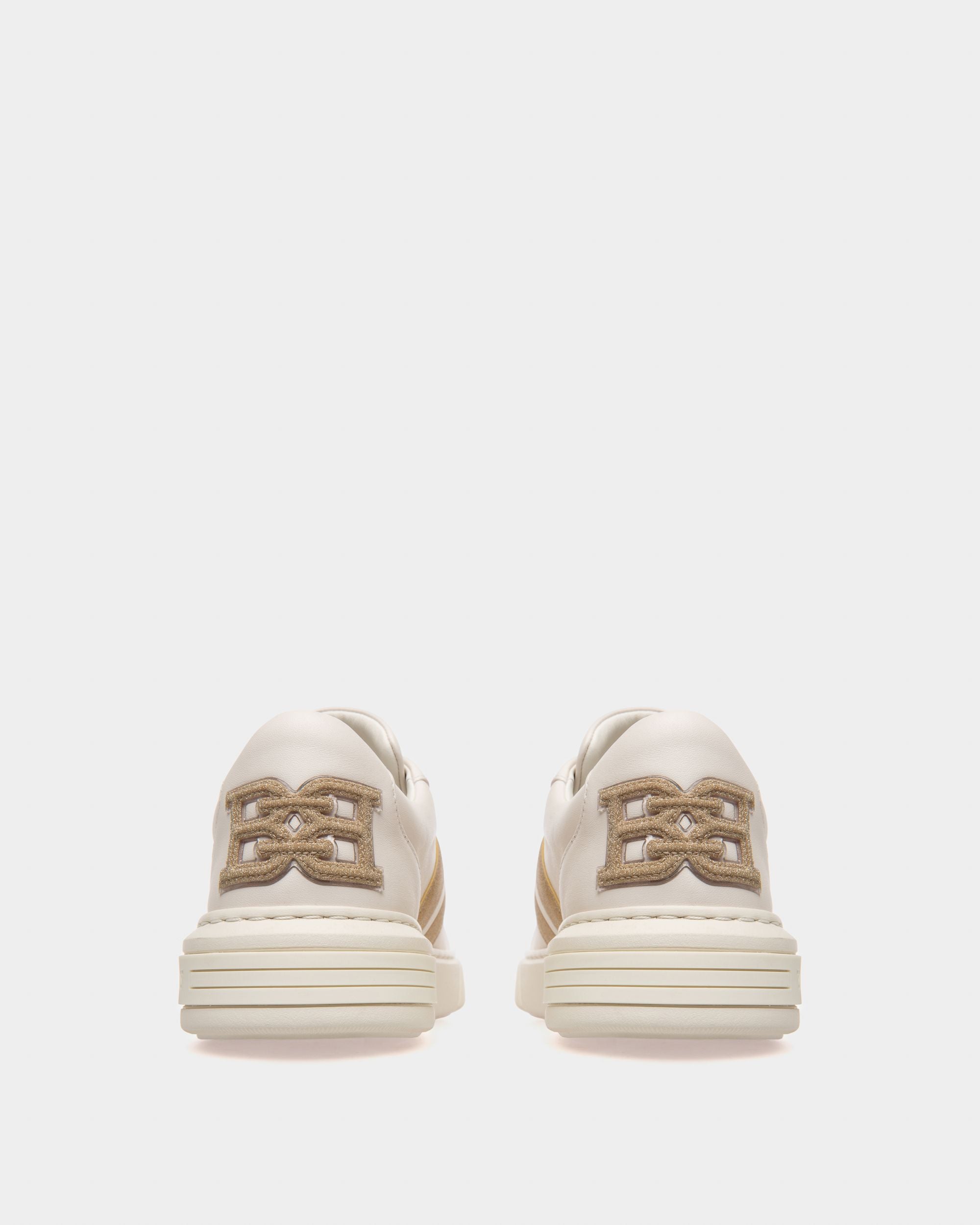 Melany Sneaker In Pelle Bianca E Oro Giallo - Donna - Bally - 03