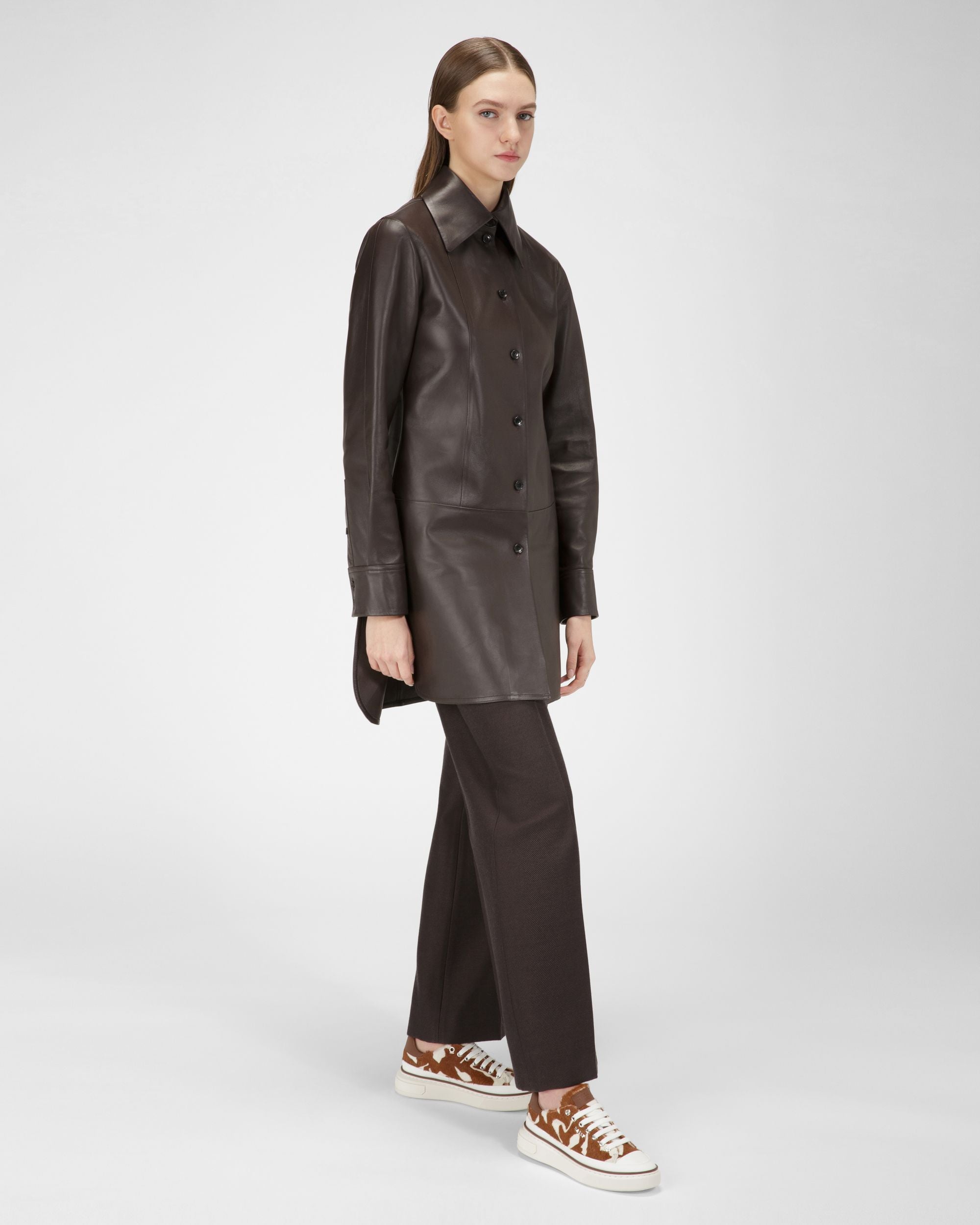 Maily Sneaker In Pelle Bianca E Marrone - Donna - Bally - 03