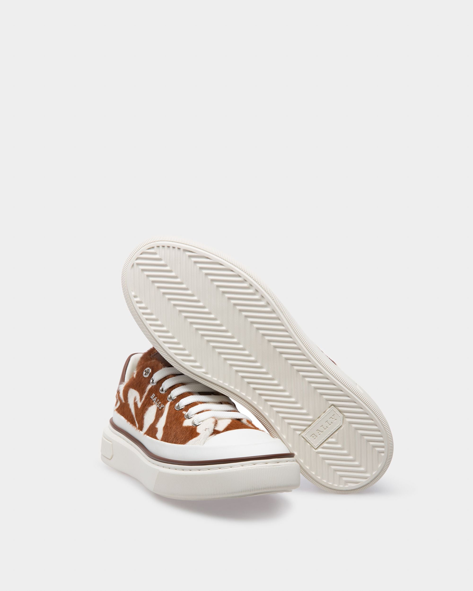 Maily Sneaker In Pelle Bianca E Marrone - Donna - Bally - 05