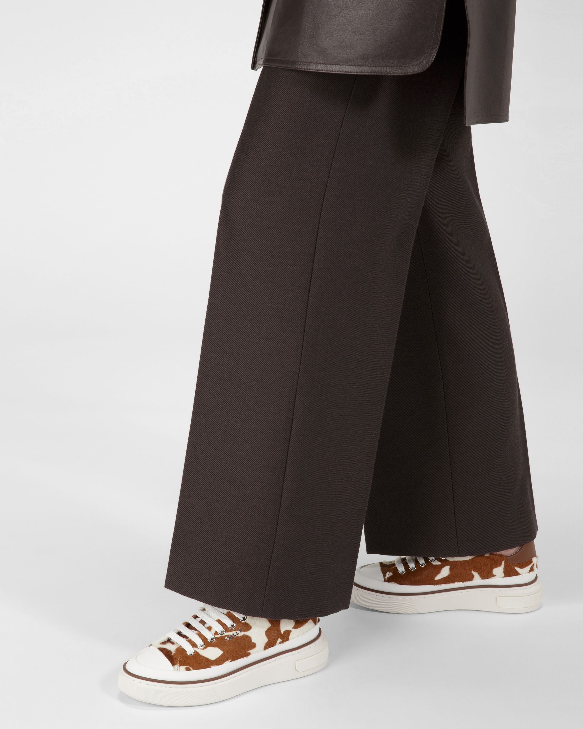 Maily Sneaker In Pelle Bianca E Marrone - Donna - Bally - 07