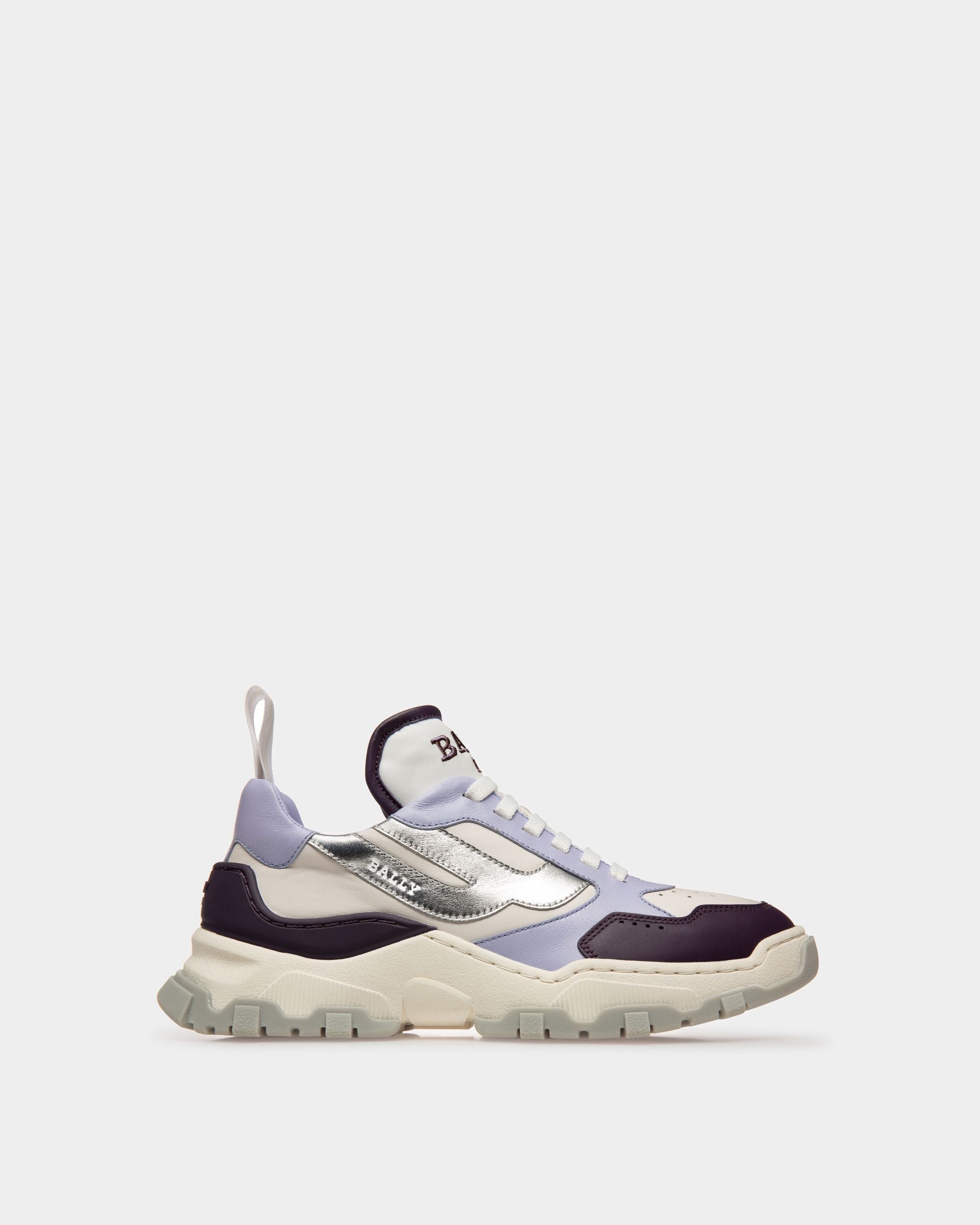 Holden Sneakers In Pelle E Tessuto Viola E Bianco - Donna - Bally - 01