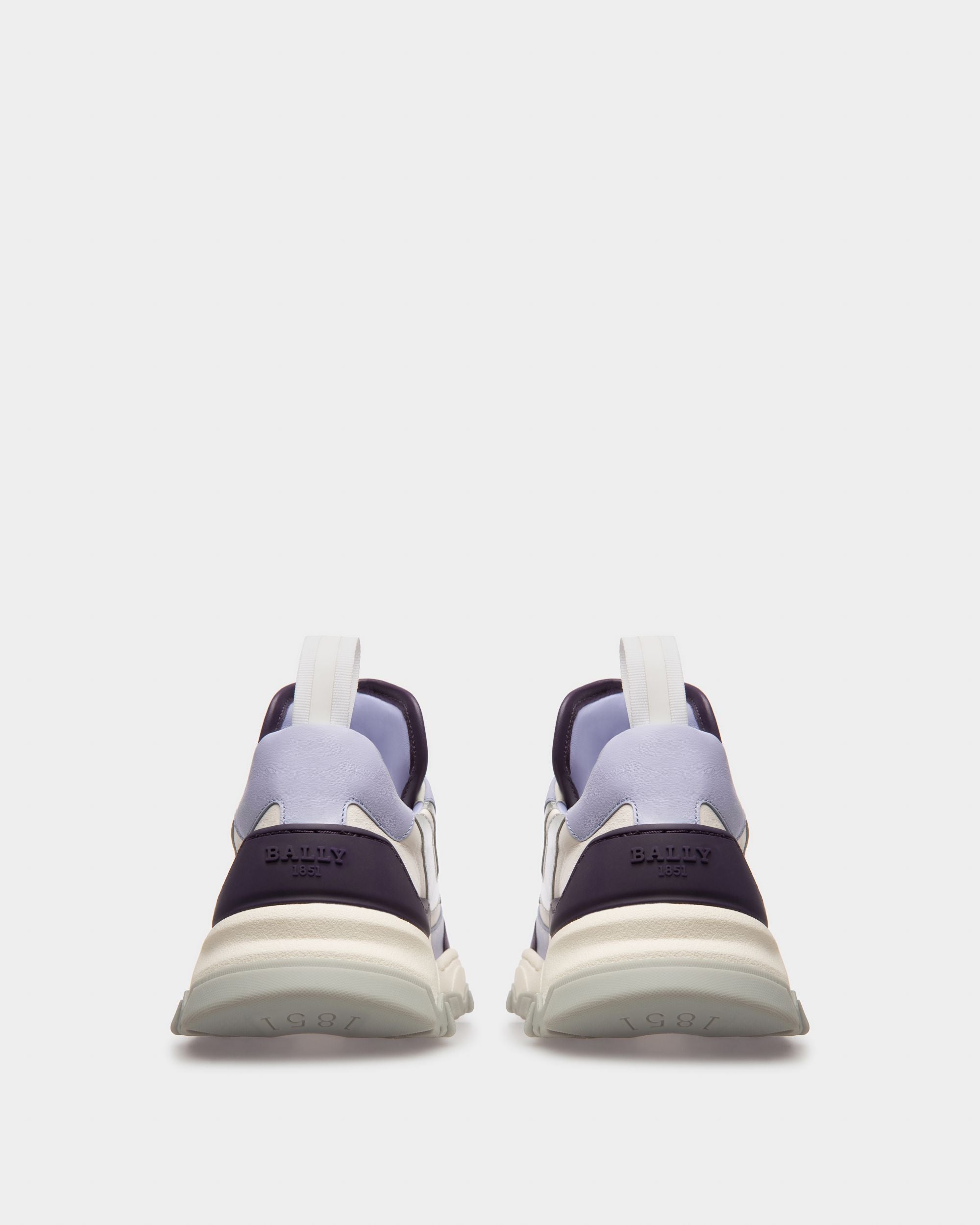 Holden Sneakers In Pelle E Tessuto Viola E Bianco - Donna - Bally - 04