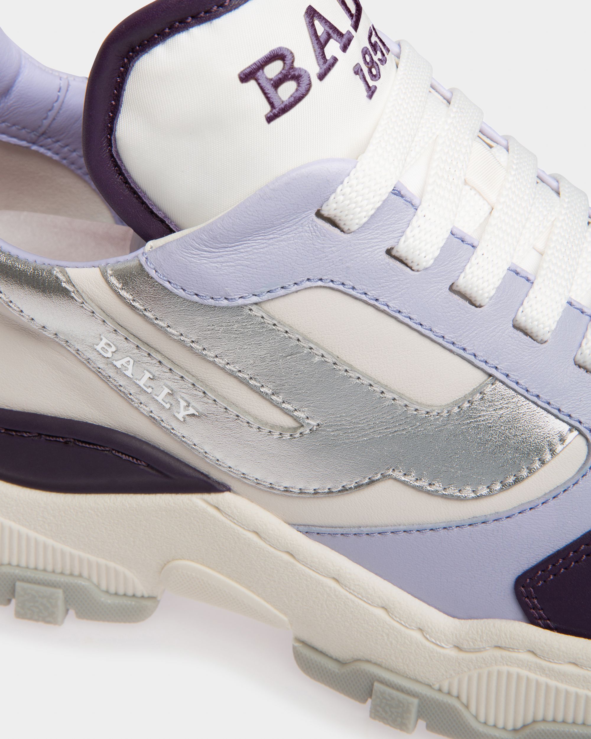 Holden Sneakers In Pelle E Tessuto Viola E Bianco - Donna - Bally - 06
