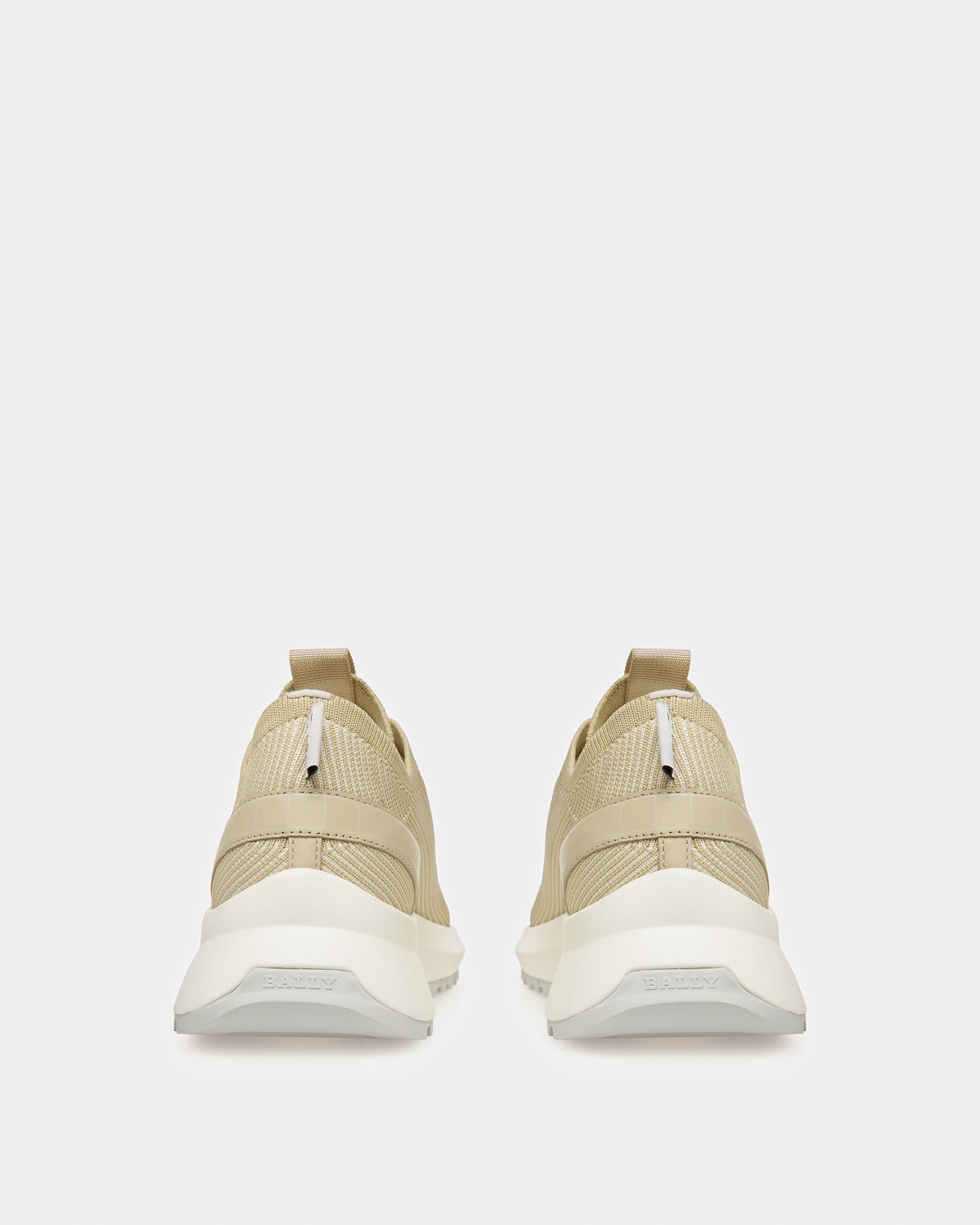 Dean Sneaker In Pelle, Tessuto E Poliestere Bianco Cipria E Beige Chiaro - Donna - Bally - 04