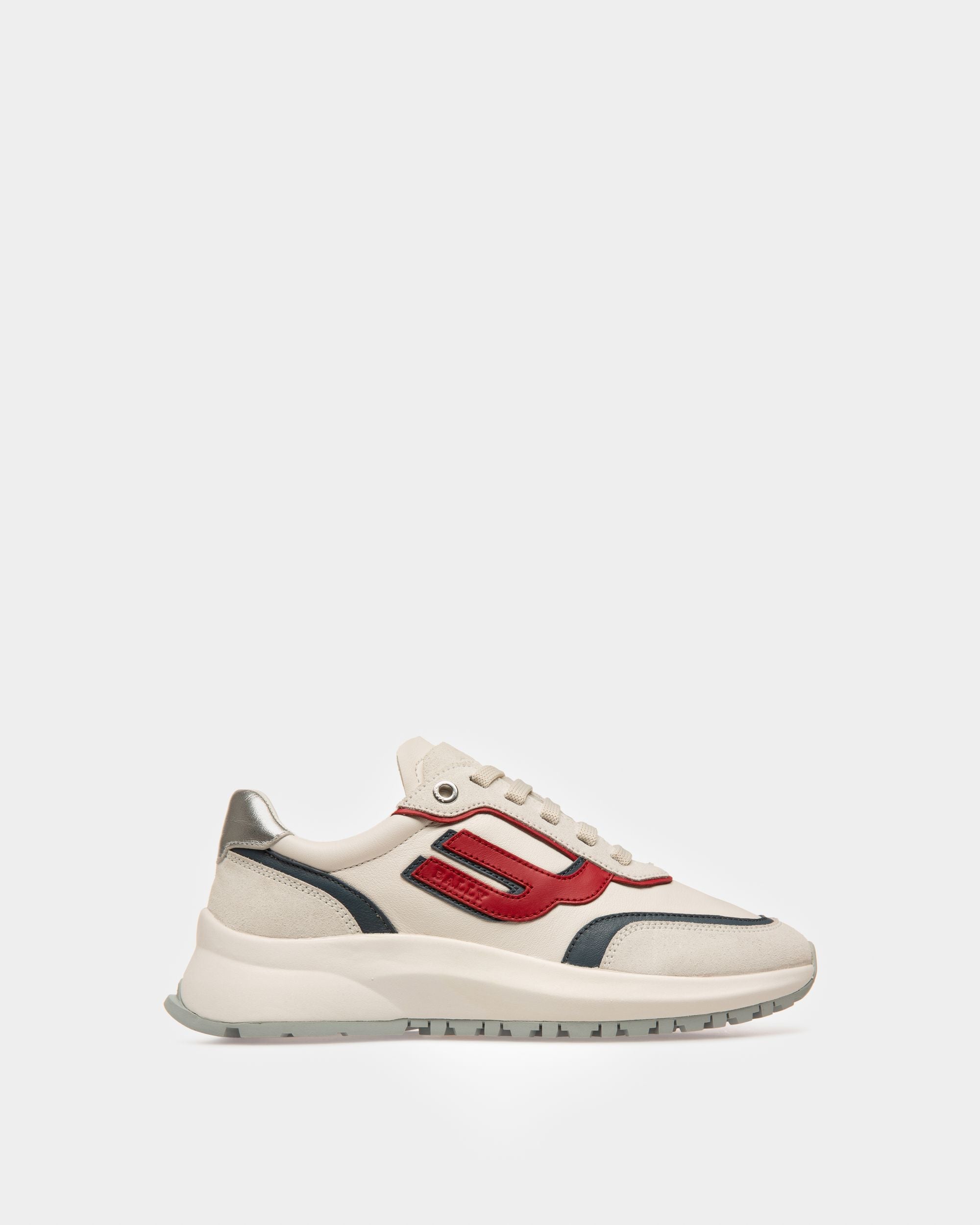 Demmy Sneaker In Pelle Bianca, Rossa E Blu - Donna - Bally - 01
