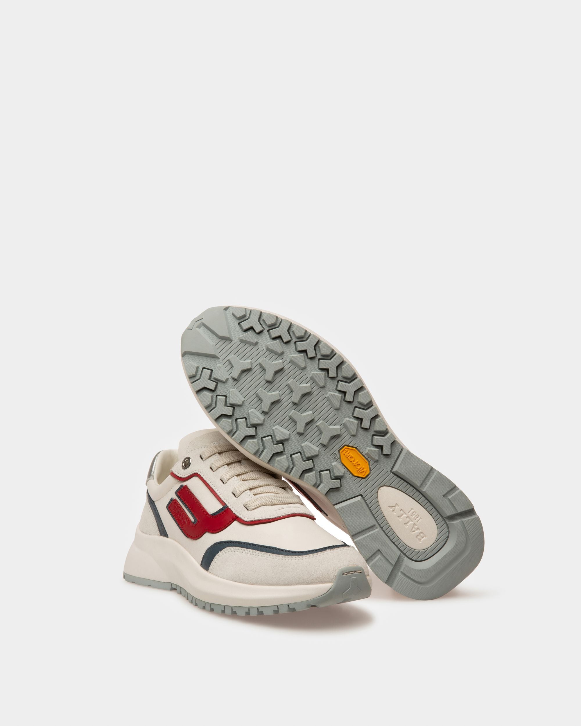 Demmy Sneaker In Pelle Bianca, Rossa E Blu - Donna - Bally - 05
