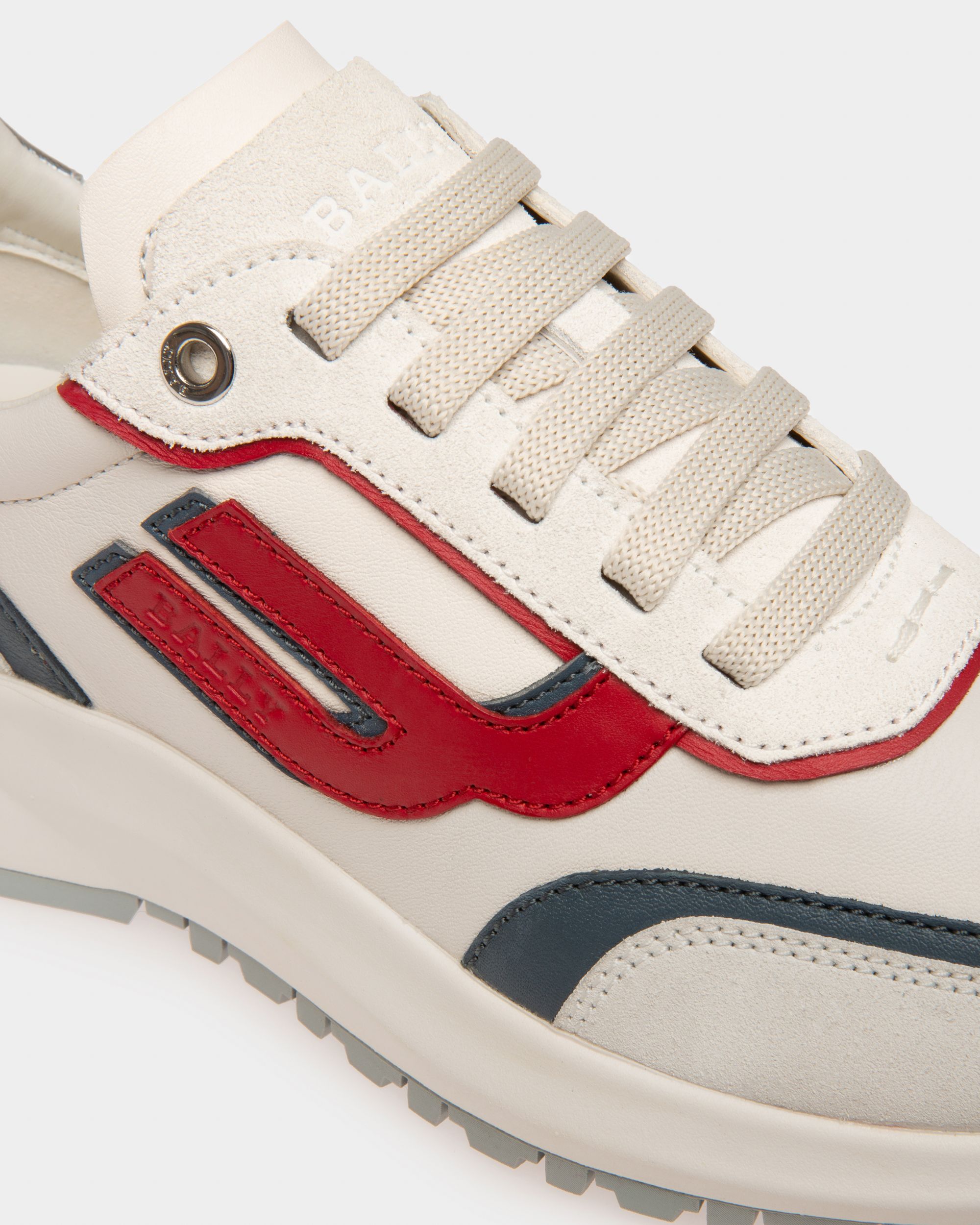 Demmy Sneaker In Pelle Bianca, Rossa E Blu - Donna - Bally - 06