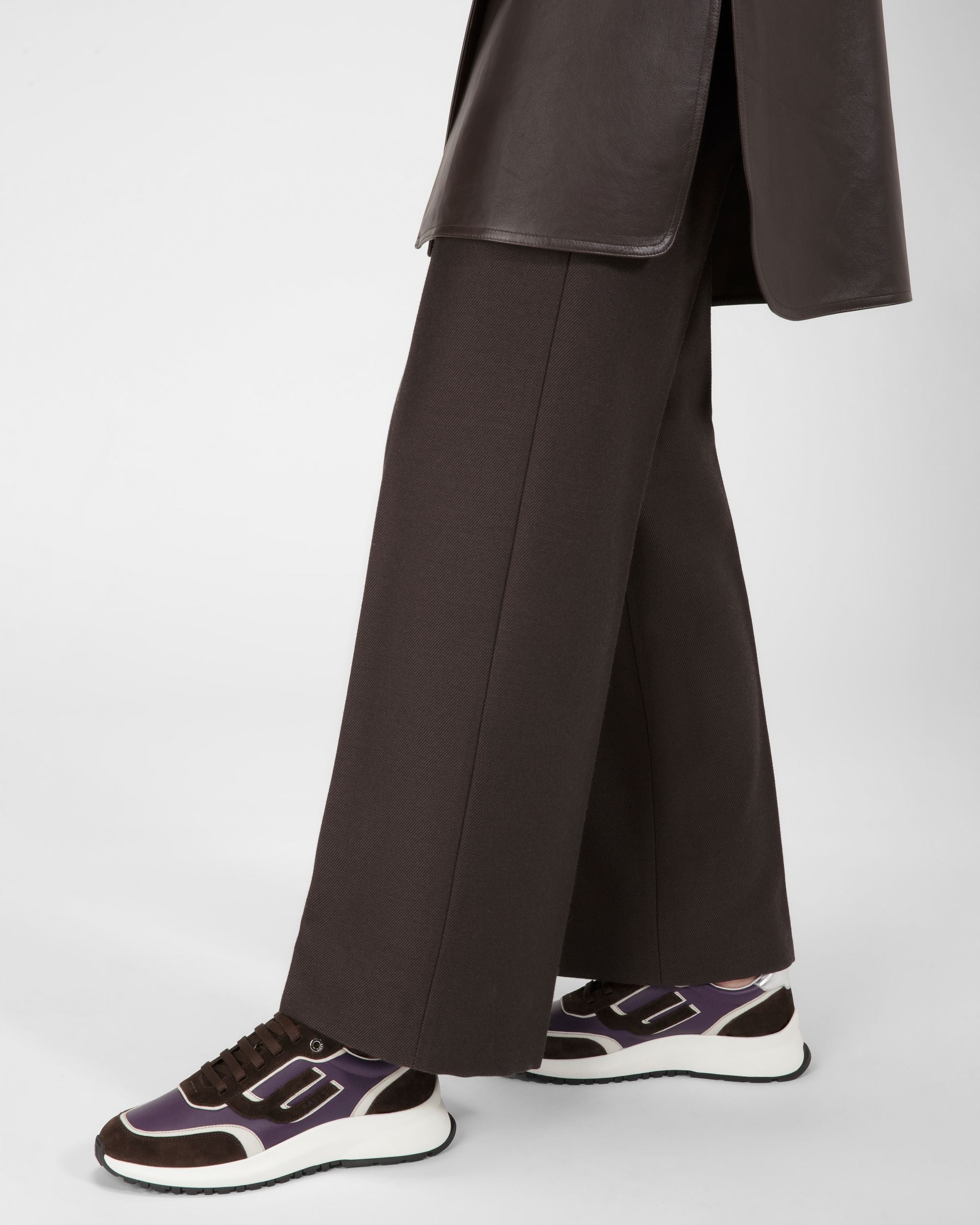 Demmy Sneaker Di Pelle In Marrone Scuro E Viola - Donna - Bally - 05