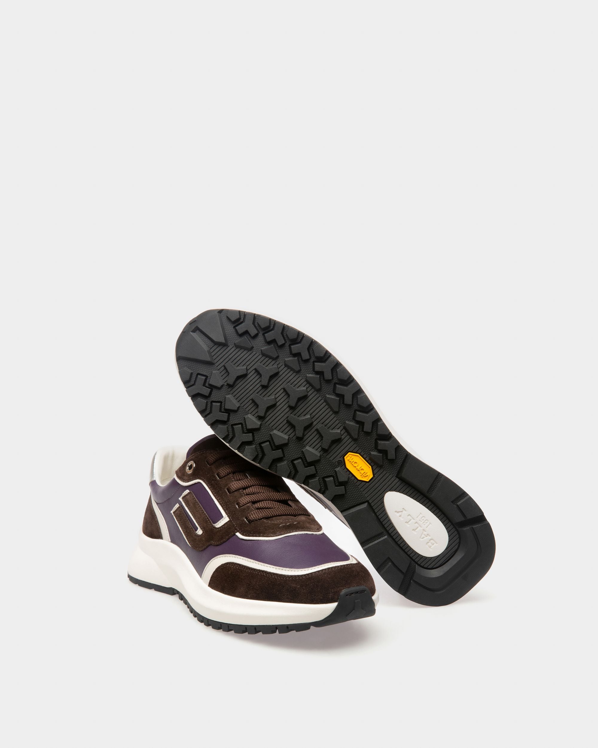 Demmy Sneaker Di Pelle In Marrone Scuro E Viola - Donna - Bally - 06