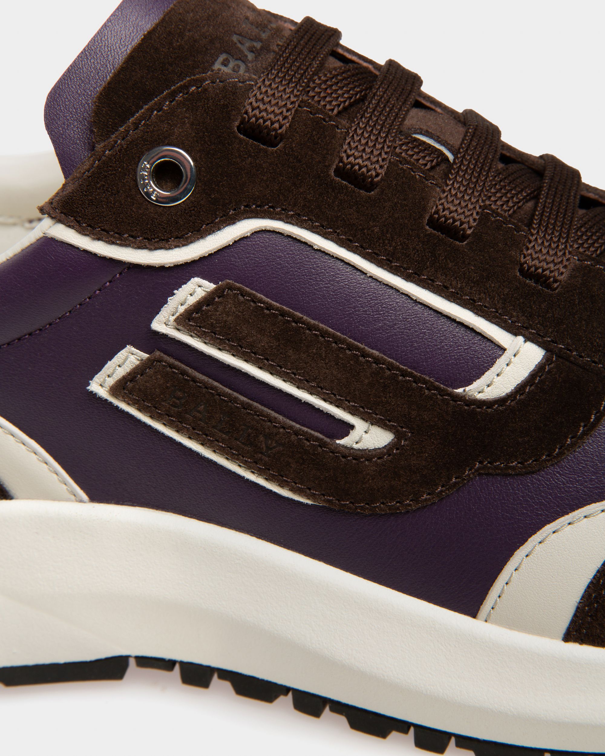 Demmy Sneaker Di Pelle In Marrone Scuro E Viola - Donna - Bally - 07