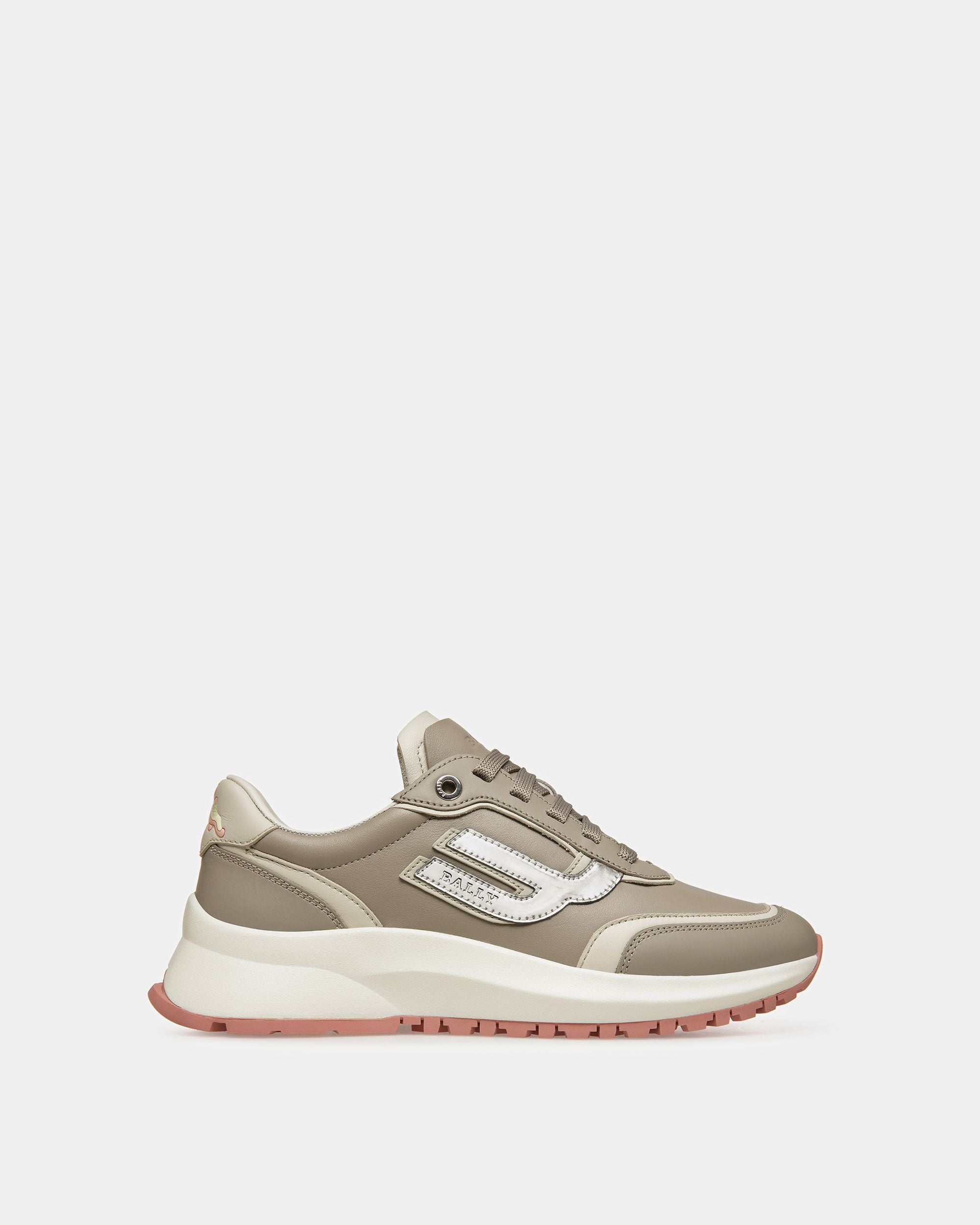 Demmy Sneaker In Pelle Grigia E Bianco Cipria - Donna - Bally - 01