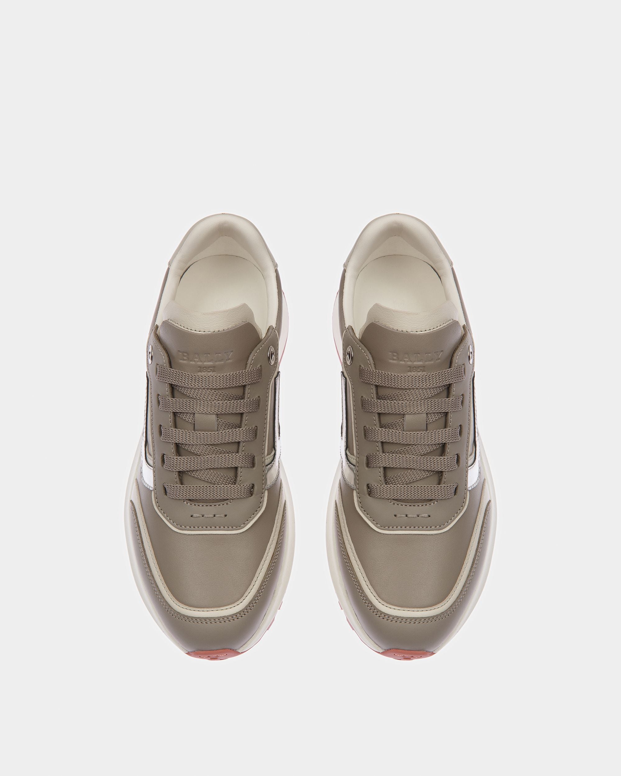 Demmy Sneaker In Pelle Grigia E Bianco Cipria - Donna - Bally - 02
