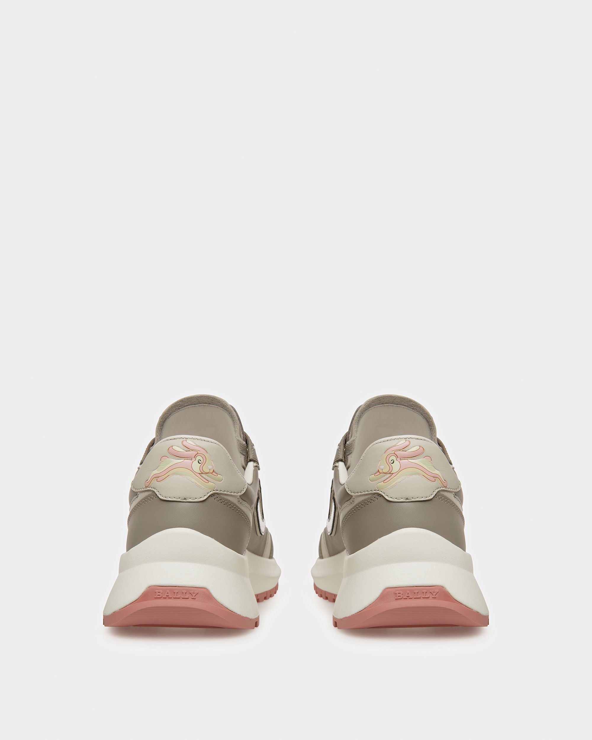 Demmy Sneaker In Pelle Grigia E Bianco Cipria - Donna - Bally - 04