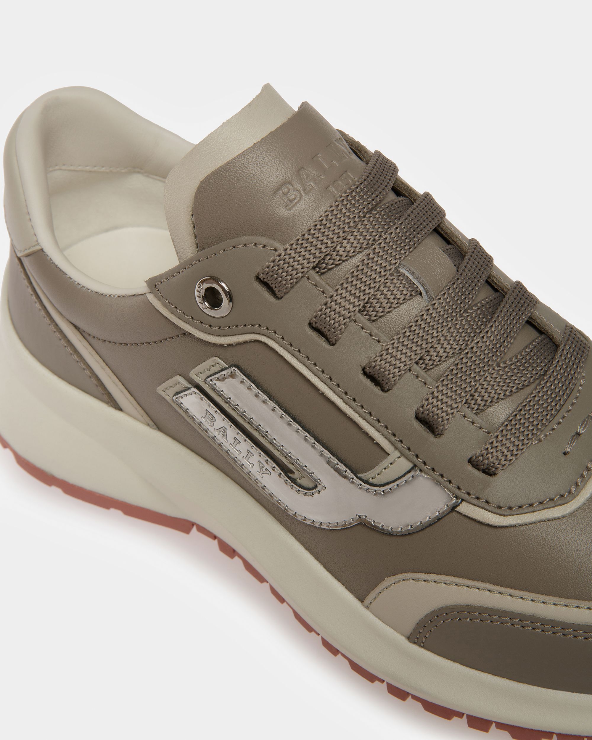 Demmy Sneaker In Pelle Grigia E Bianco Cipria - Donna - Bally - 06