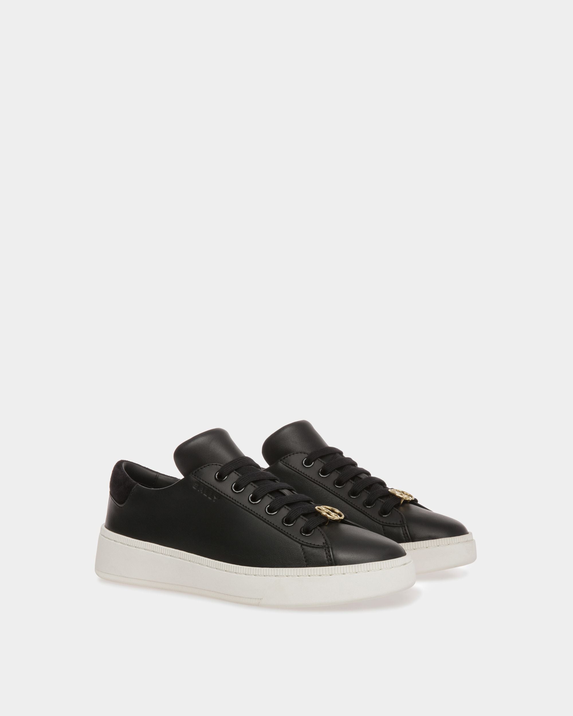 Sneaker Raise In Pelle Bianca E Nera - Donna - Bally - 03