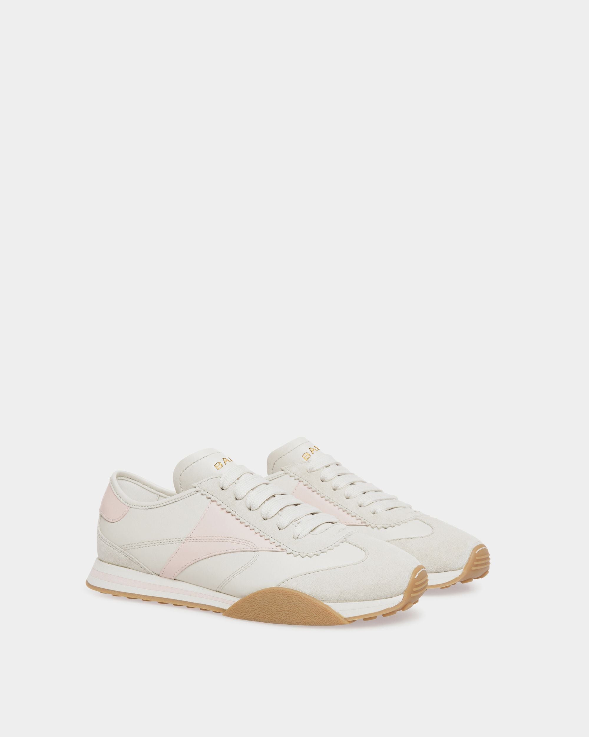Sneaker Sussex In Pelle Dusty White E Dusty Petal - Donna - Bally - 02