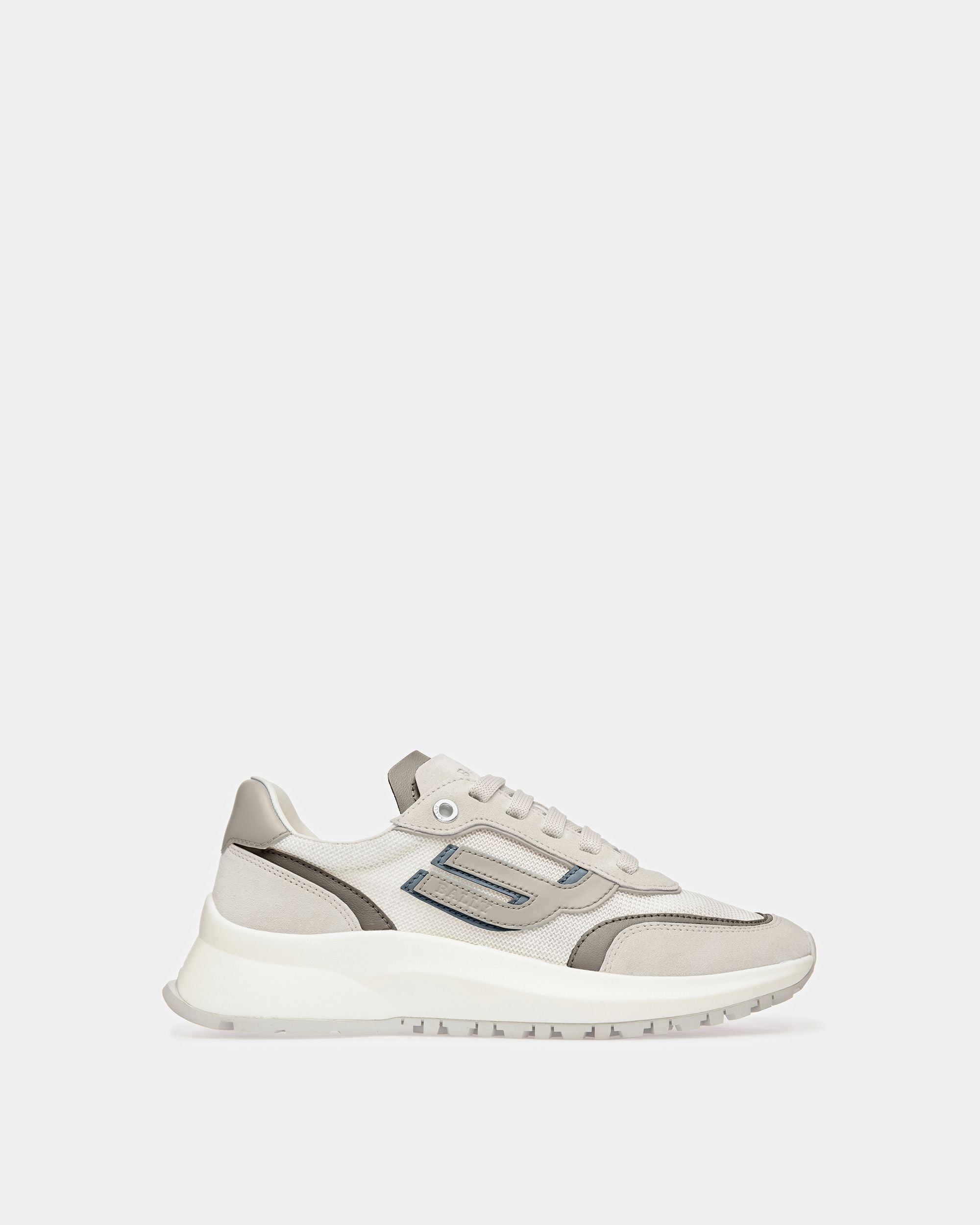 Demmy Sneaker In Pelle E Tessuto Bianco, Grigio E Bianco Cipria - Donna - Bally - 01