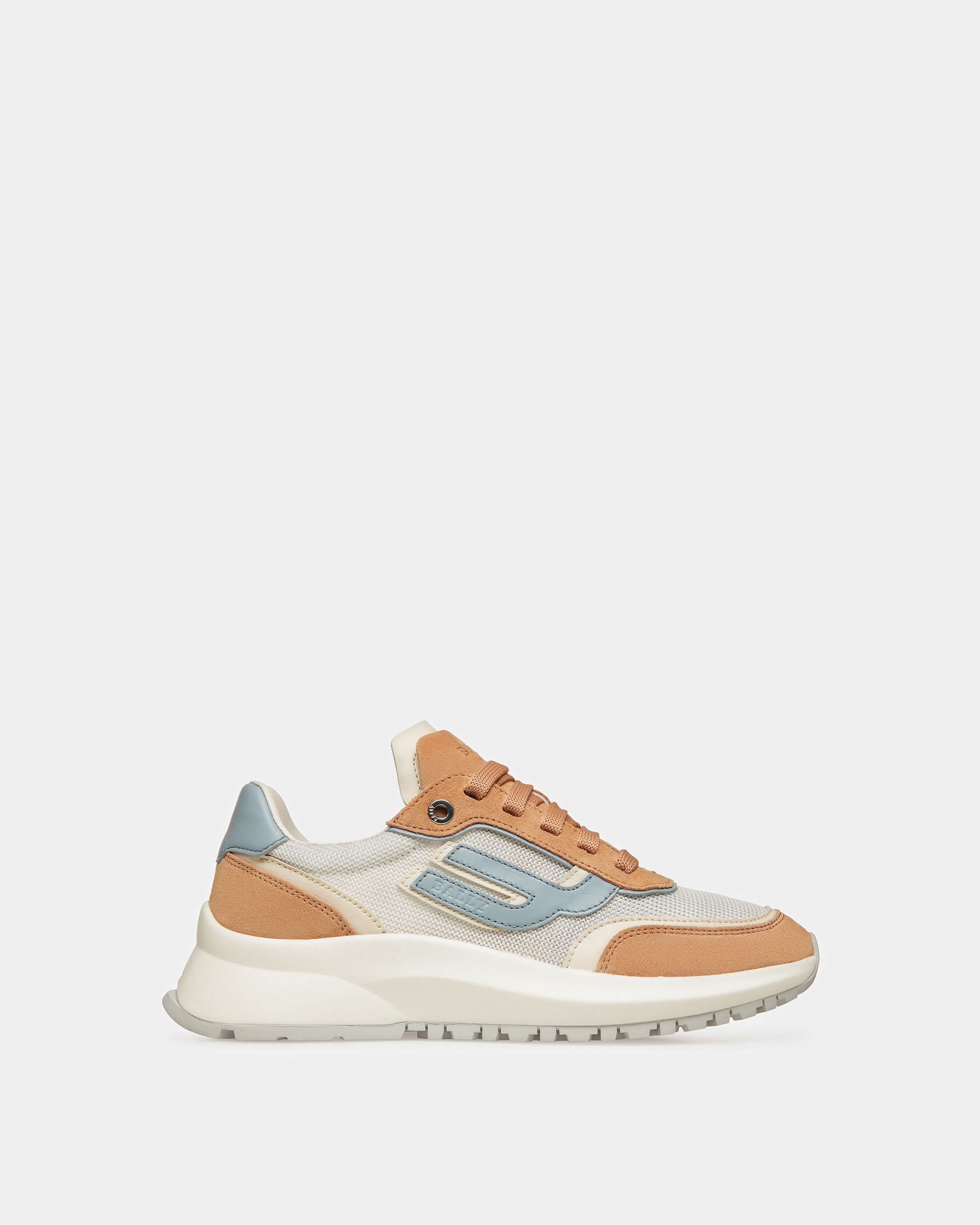Demmy Sneaker In Pelle E Tessuto Color Pesca, Avorio E Bianco - Donna - Bally - 01