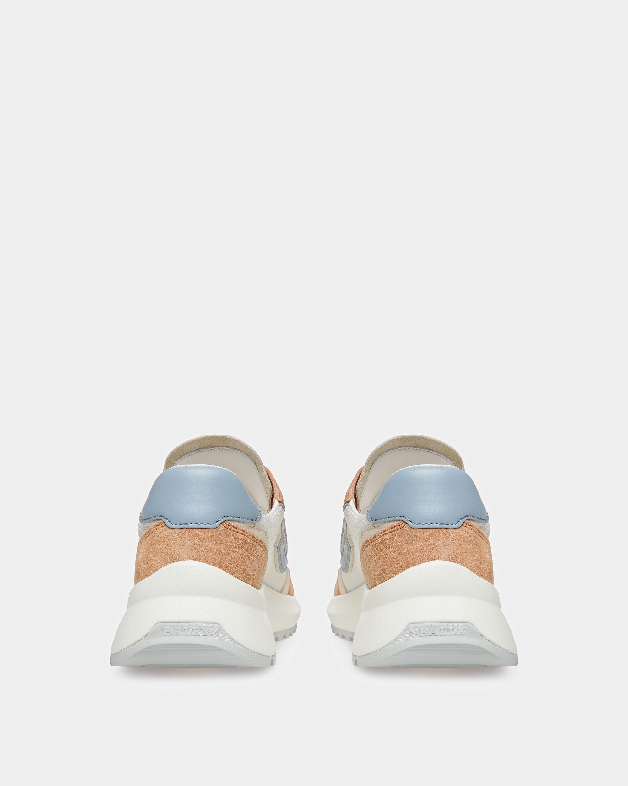 Demmy Sneaker In Pelle E Tessuto Color Pesca, Avorio E Bianco - Donna - Bally - 04