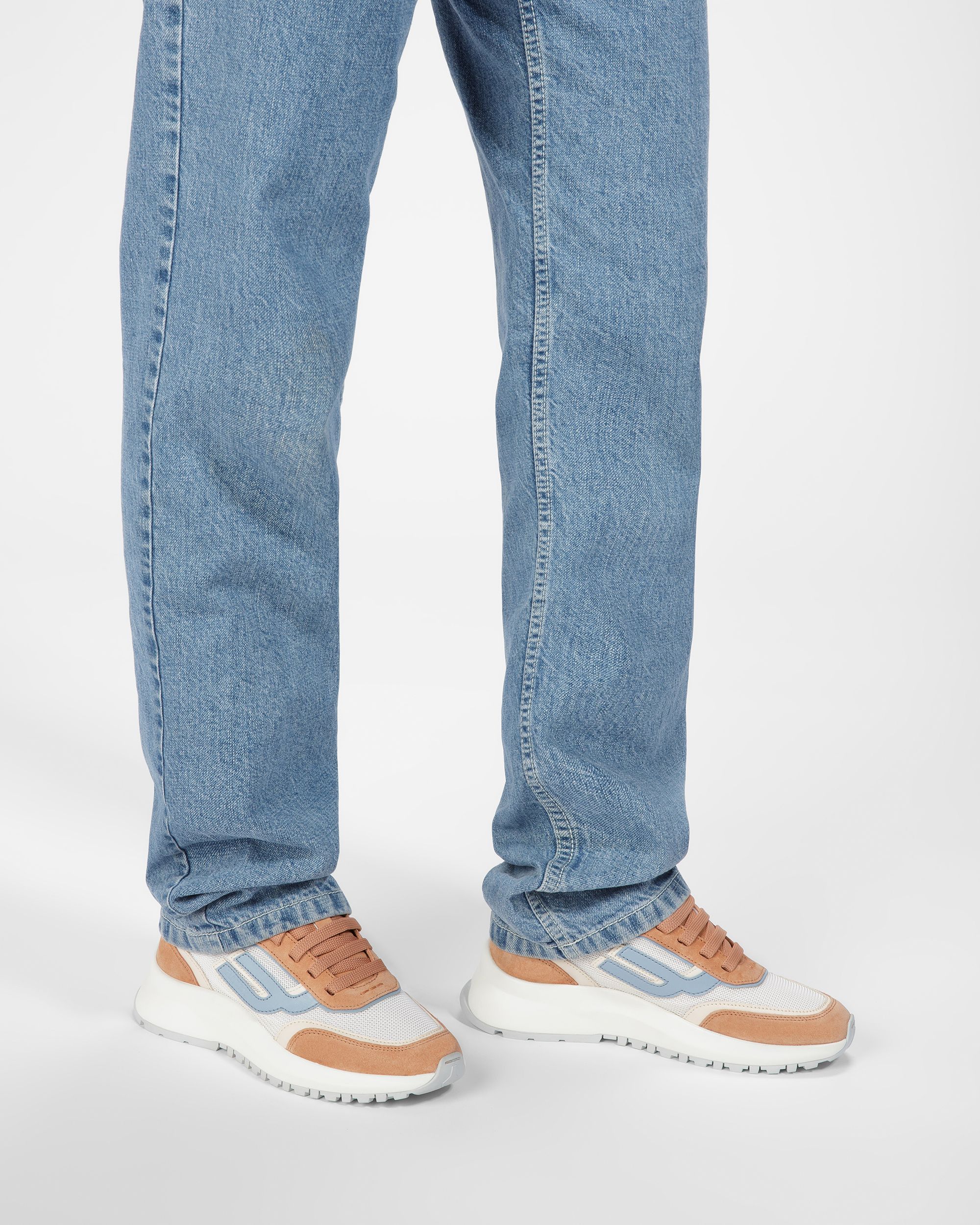 Demmy Sneaker In Pelle E Tessuto Color Pesca, Avorio E Bianco - Donna - Bally - 07