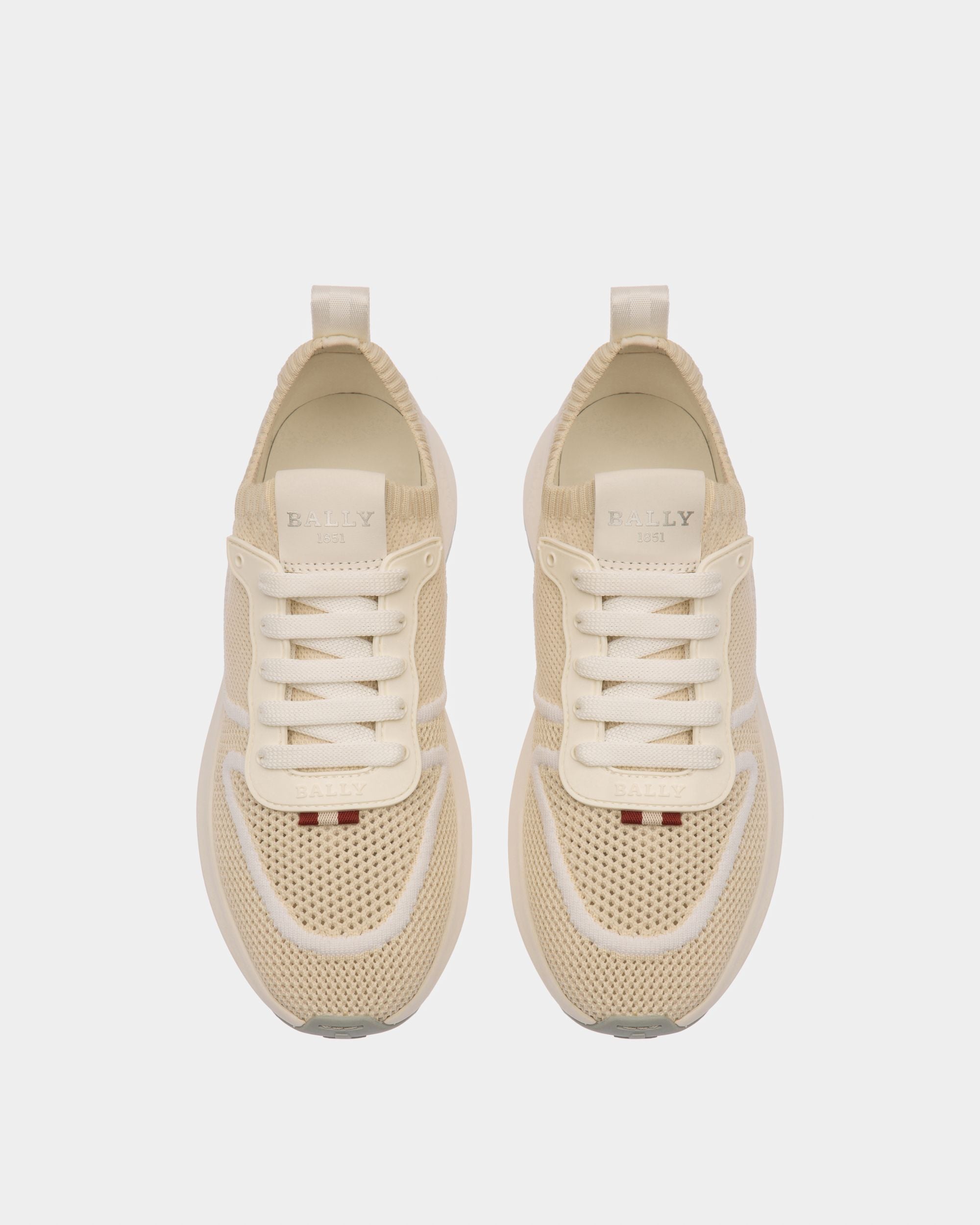 Davyn Sneaker In Pelle E Mesh Bianco Cipria - Donna - Bally - 02